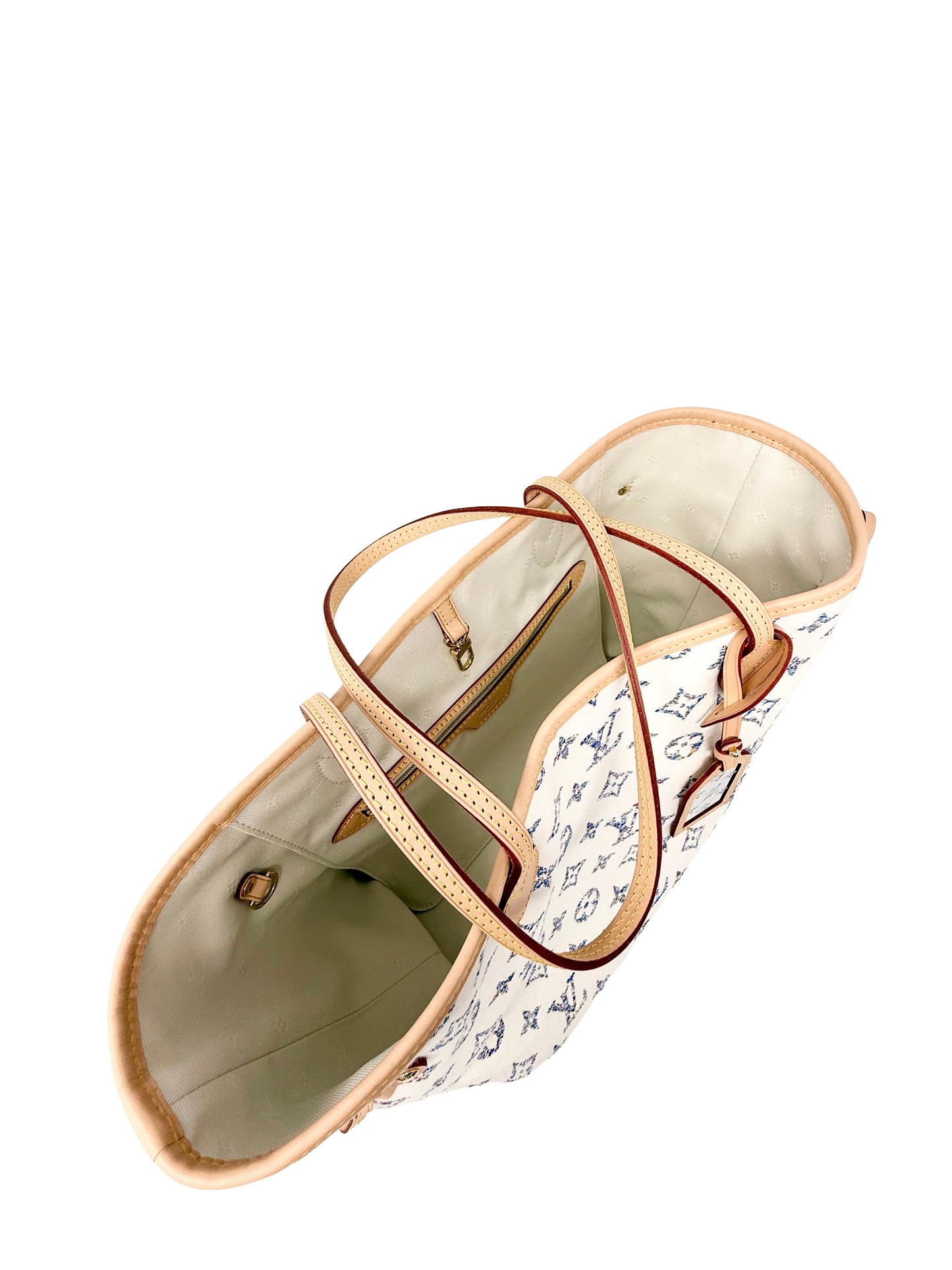 Louis Vuitton Neverfull MM Cream Multicolor Rainbow Nautical