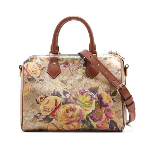 Louis Vuitton LV Garden Metallic Monogram Speedy Bandouliere 25 Multicolor Gold