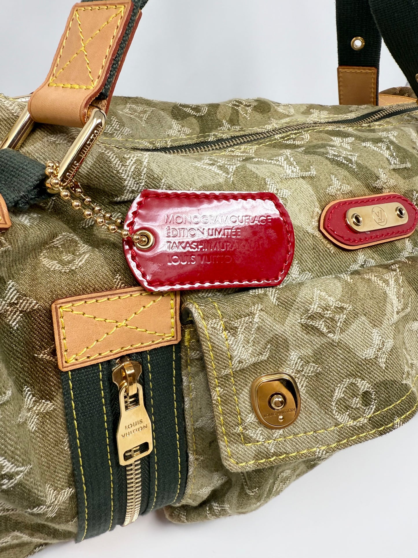Louis Vuitton Takashi Murakami Monogramouflage Lys Denim Camouflage Duffle Bag