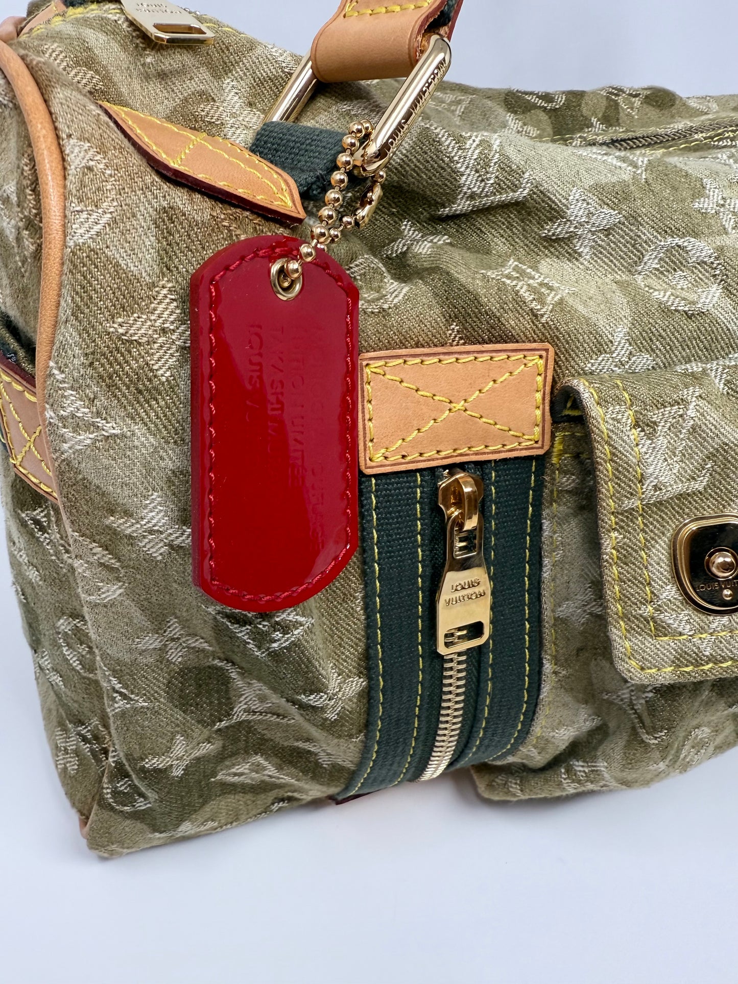 Louis Vuitton Takashi Murakami Monogramouflage Lys Denim Camouflage Duffle Bag
