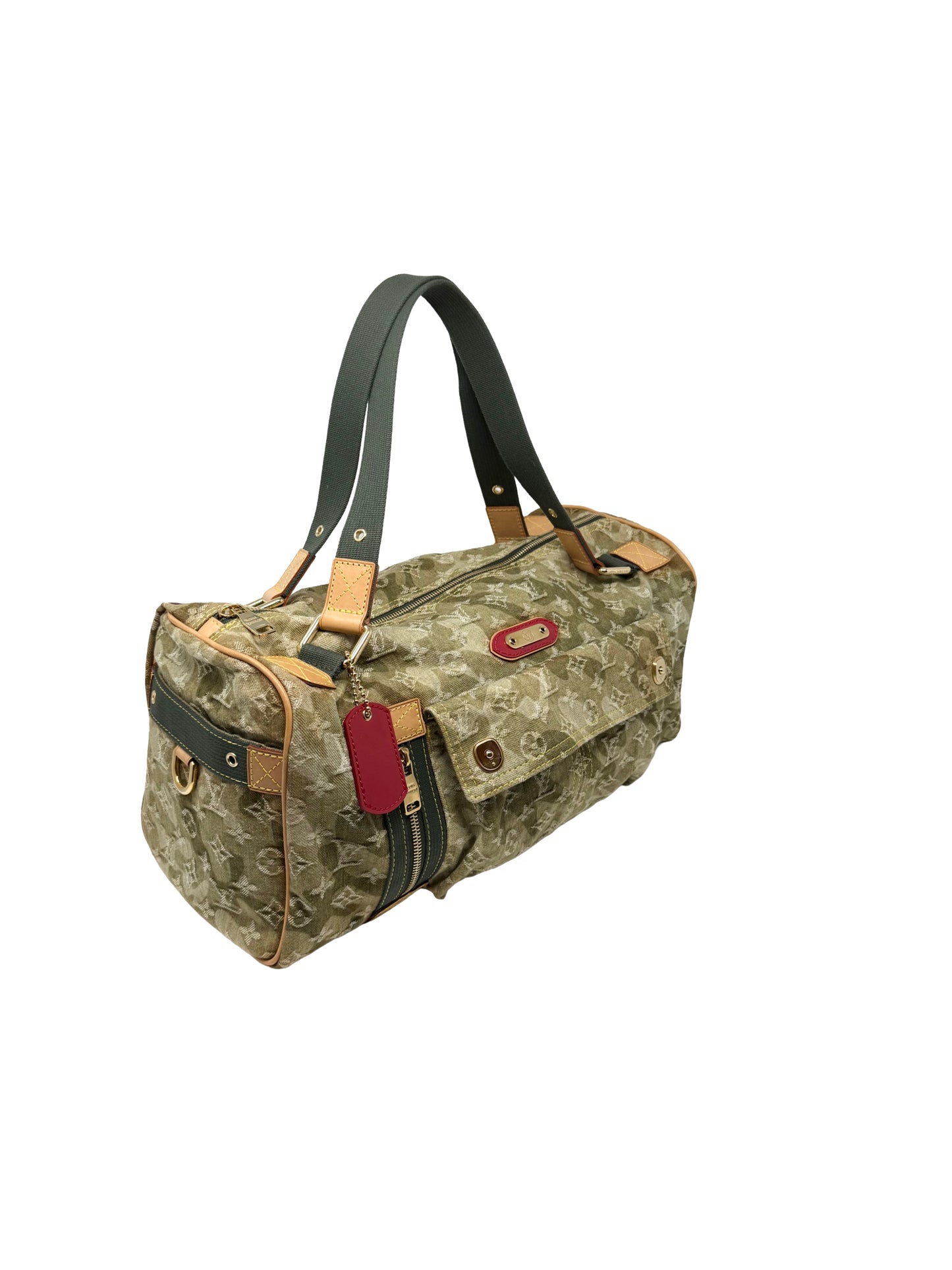 Louis Vuitton Takashi Murakami Monogramouflage Lys Denim Camouflage Duffle Bag