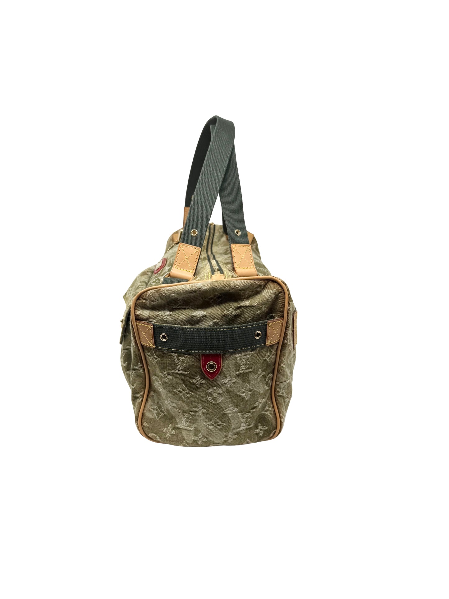 Louis Vuitton Takashi Murakami Monogramouflage Lys Denim Camouflage Duffle Bag