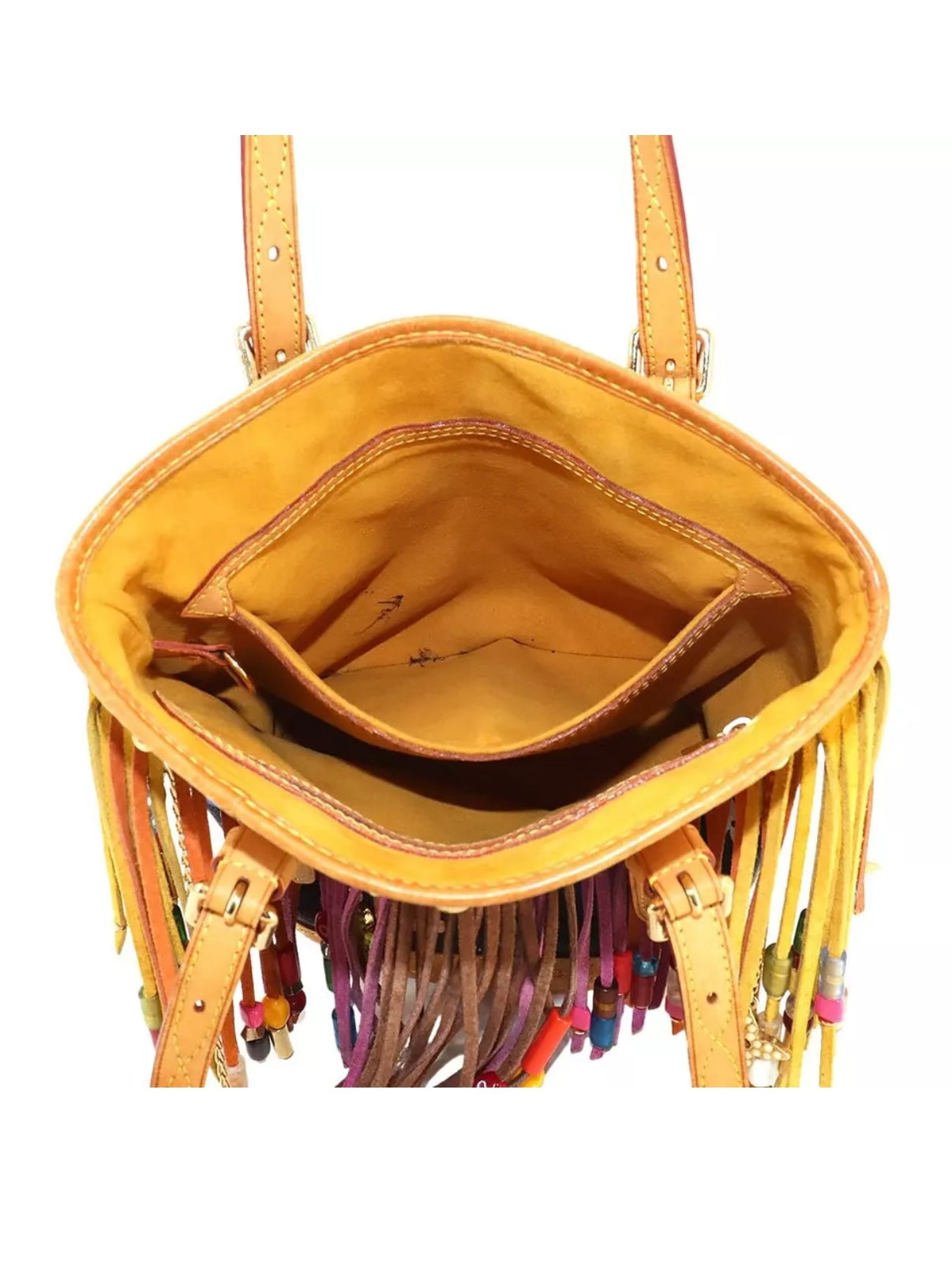 Louis Vuitton Takashi Murakami Black Multicolor Fringe Bucket Bag