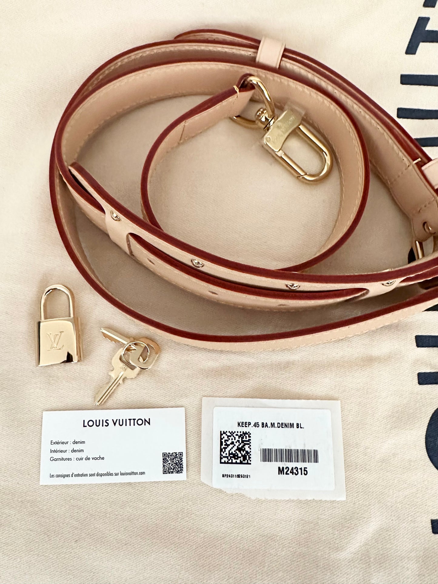 Louis Vuitton Denim Keepall Bandouliere 45 LV Remix