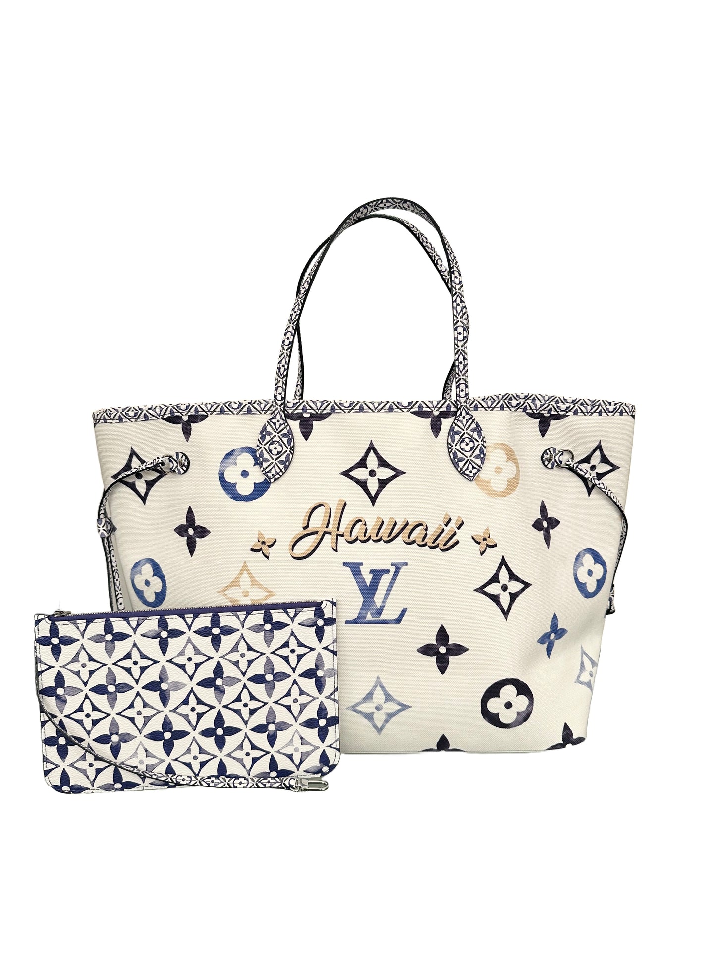 Louis Vuitton By The Pool Neverfull GM Hawaii Cities Tote Blue