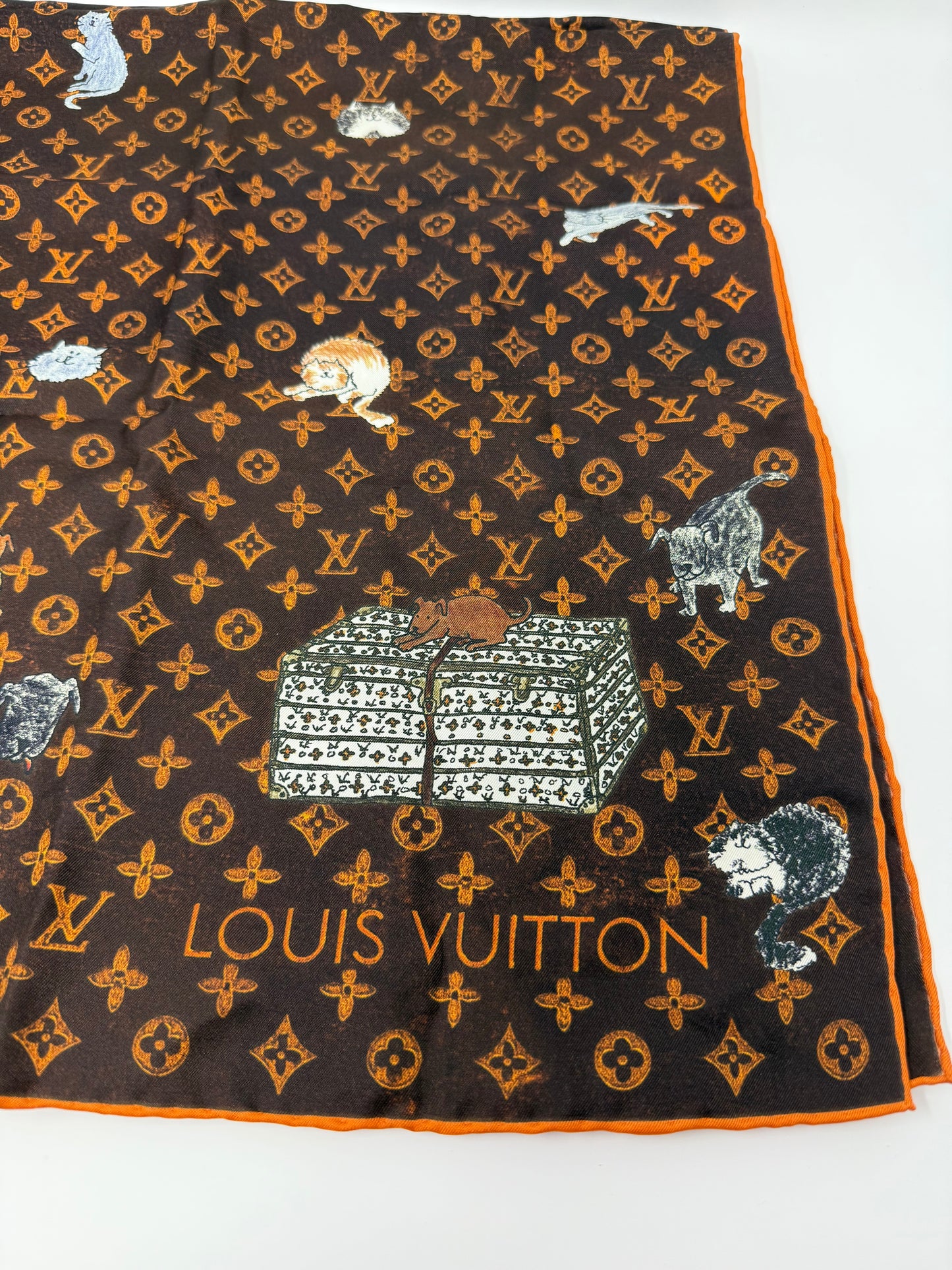 Louis Vuitton Grace Coddington Catogram Silk Scarf Square 90