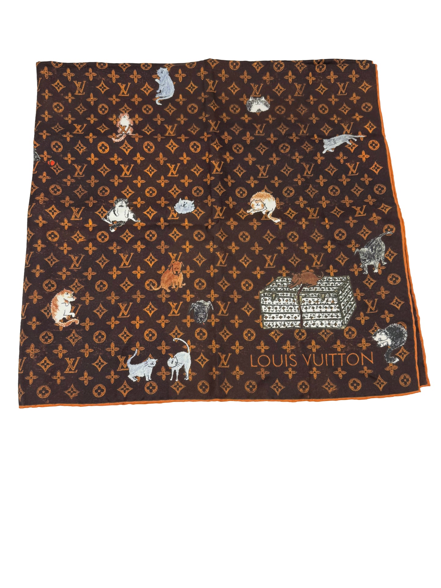 Louis Vuitton Grace Coddington Catogram Silk Scarf Square 90