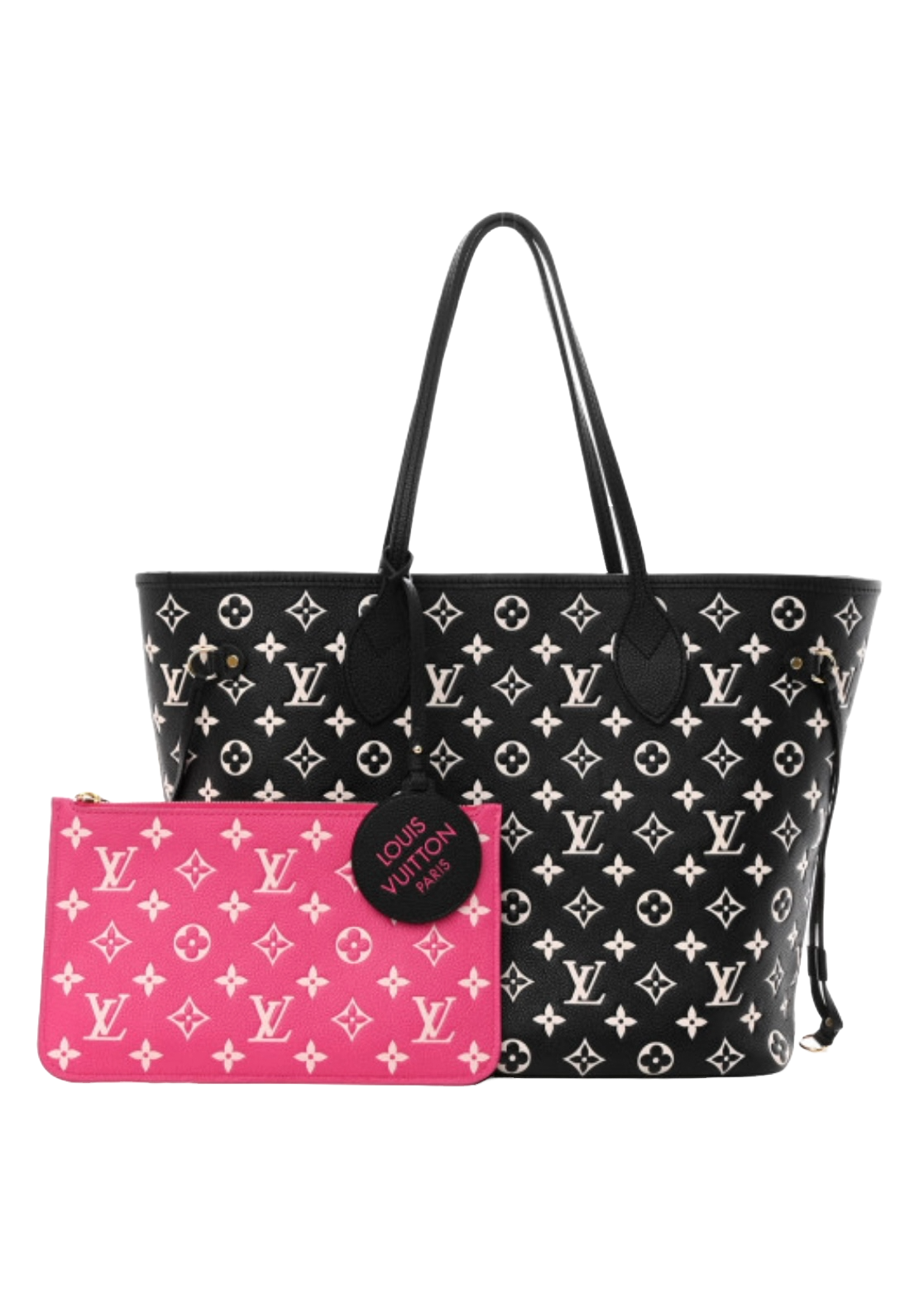 Louis Vuitton Spring in the City Empreinte Neverfull MM Black White Pink