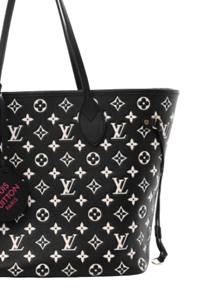Louis Vuitton Spring in the City Empreinte Neverfull MM Black White Pink