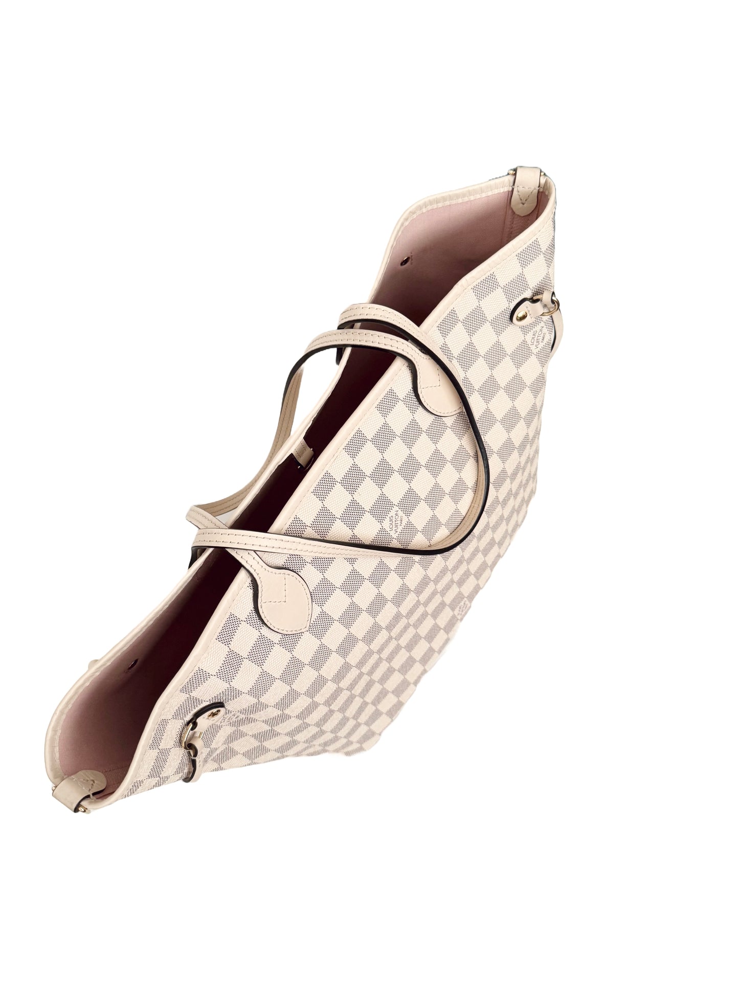 Louis Vuitton Braided Neverfull MM Damier Azur Rose Ballerine