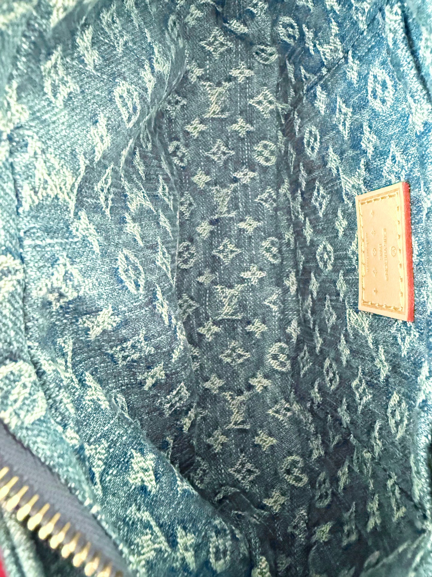 Louis Vuitton Croissant MM Monogram Denim Remix Blue