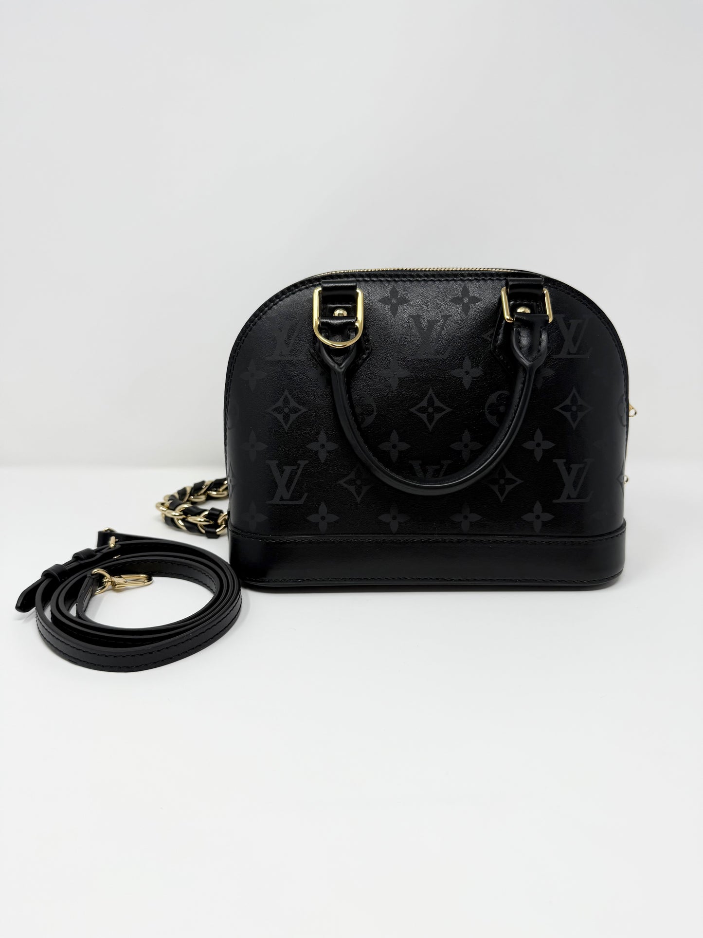 Louis Vuitton Monogram Ink Alma BB Chain Black