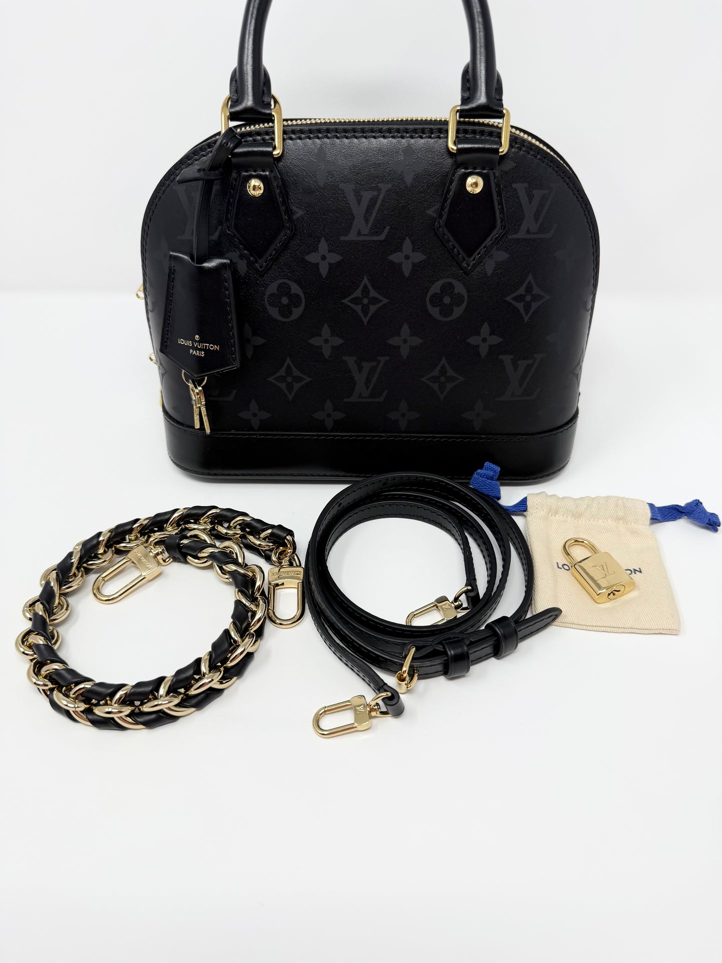 Louis Vuitton Monogram Ink Alma BB Chain Black