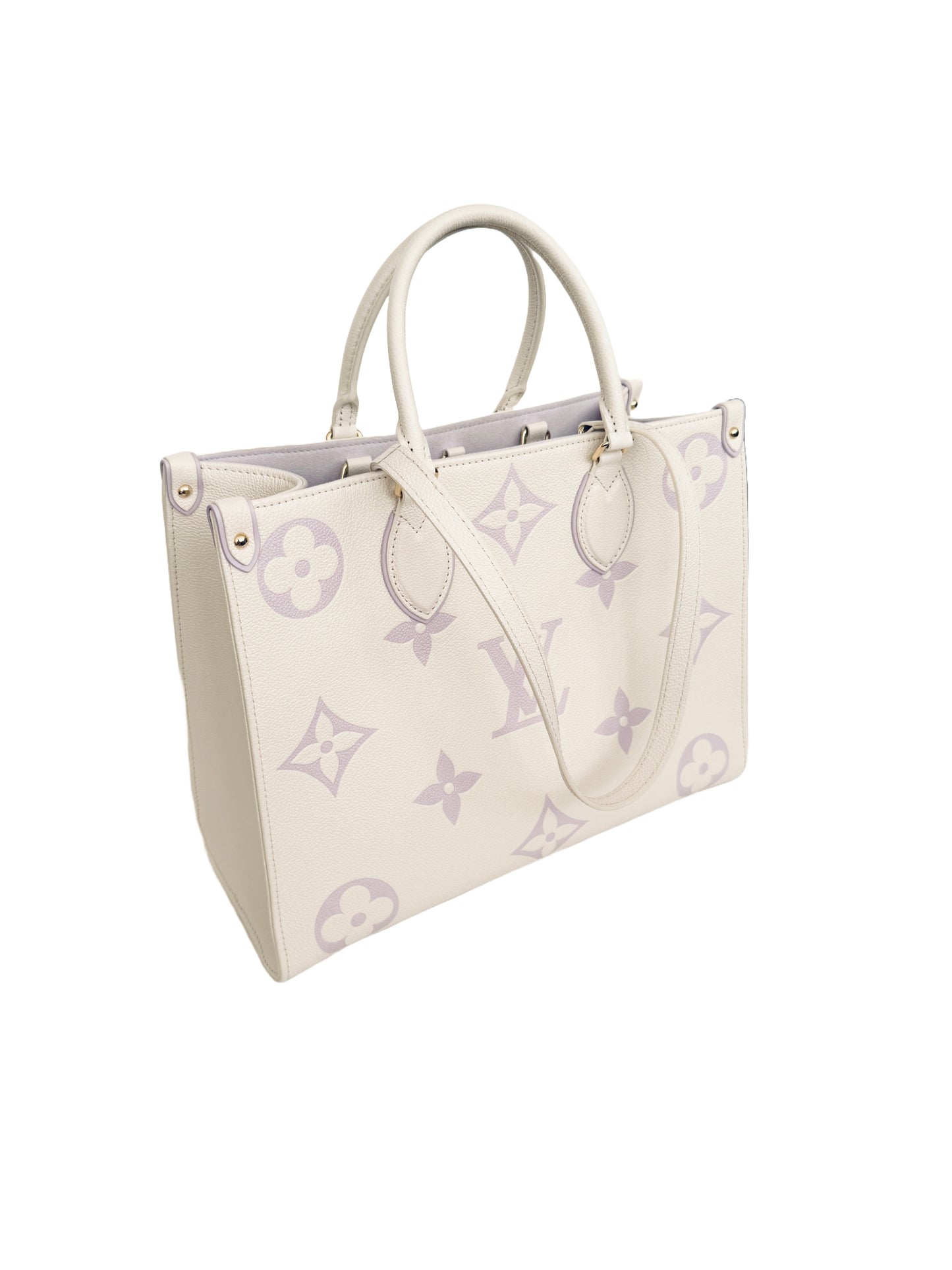 Louis Vuitton OnTheGo MM Bubble Tea Latte Monogram Cream Lilac Purple
