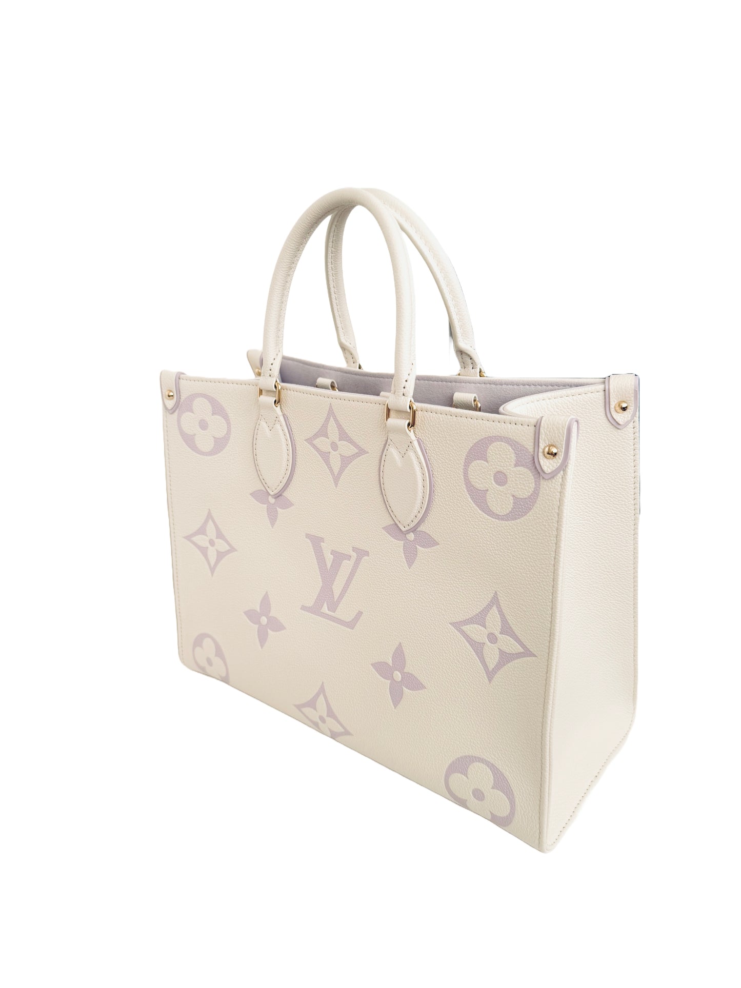 Louis Vuitton OnTheGo MM Bubble Tea Latte Monogram Cream Lilac Purple