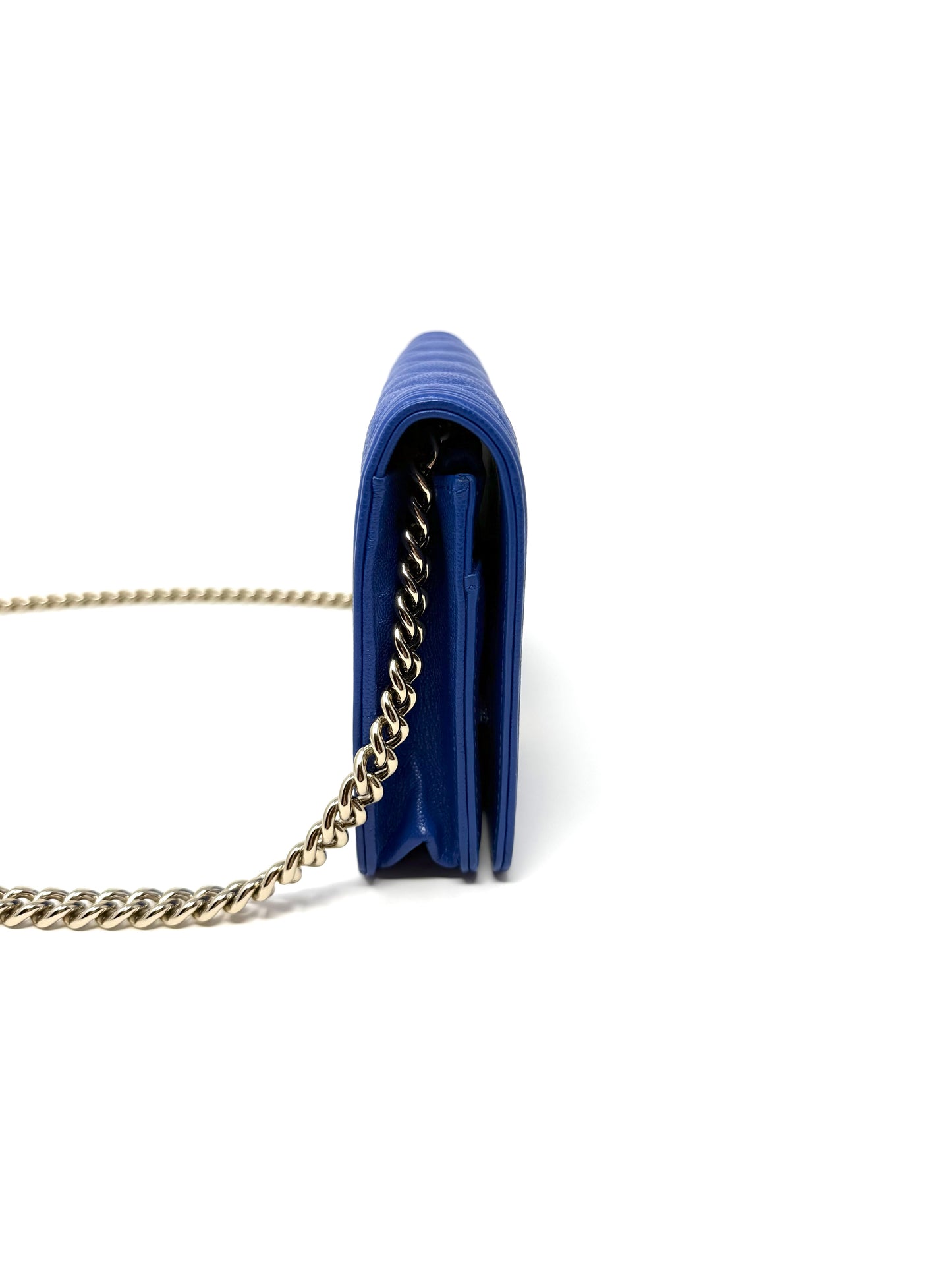 Chanel Boy Caviar Wallet On Chain Electric Royal Blue