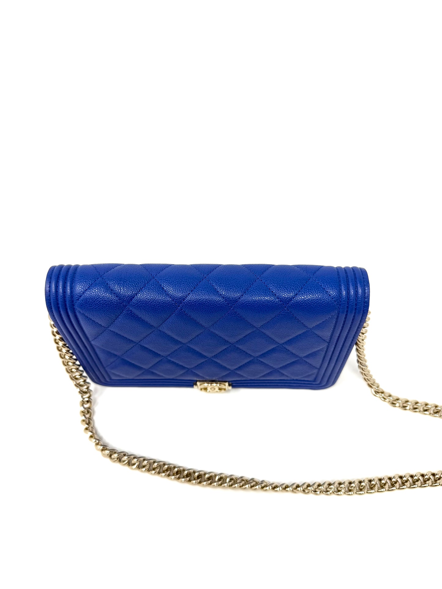 Chanel Boy Caviar Wallet On Chain Electric Royal Blue
