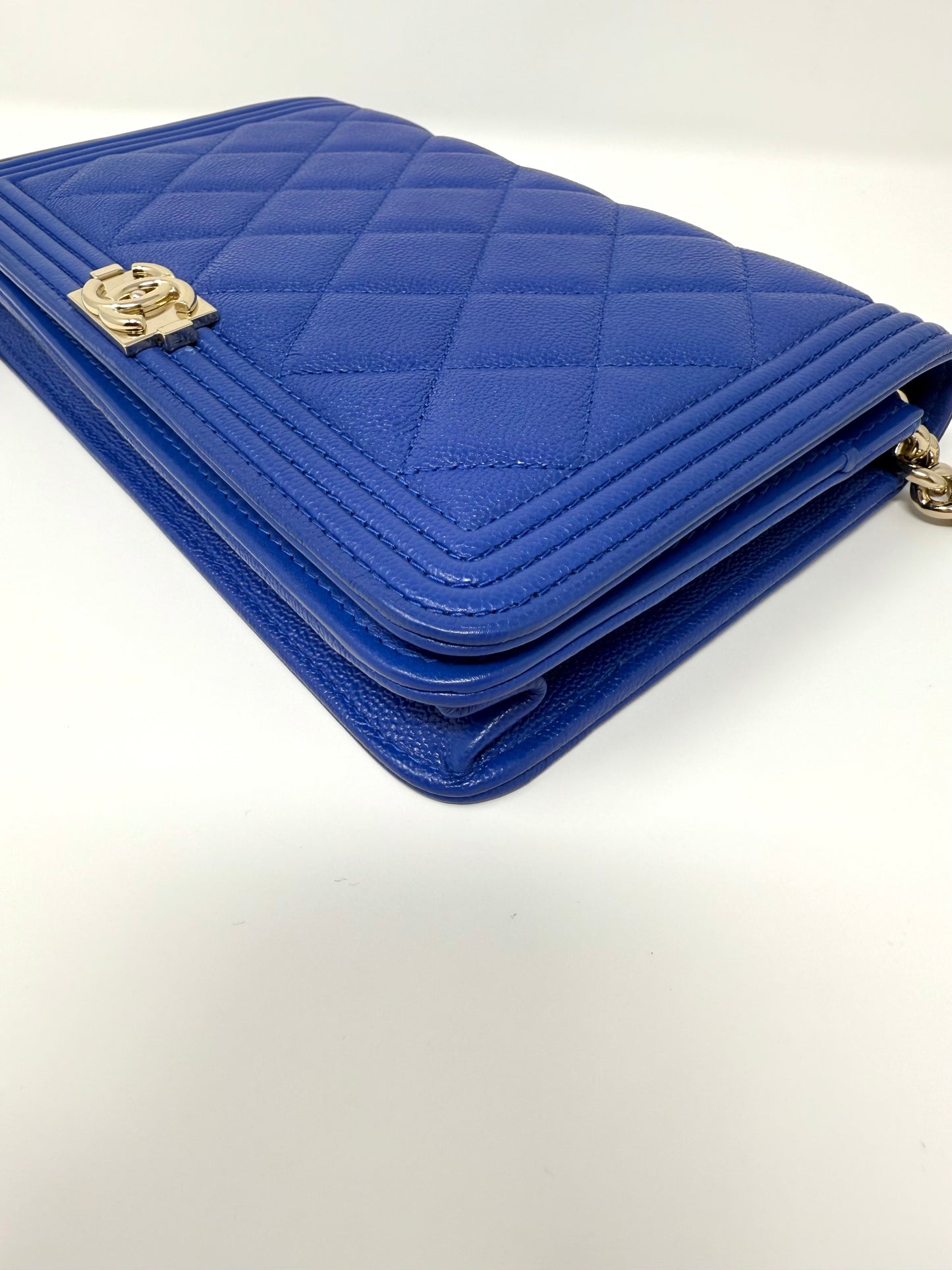 Chanel Boy Caviar Wallet On Chain Electric Royal Blue