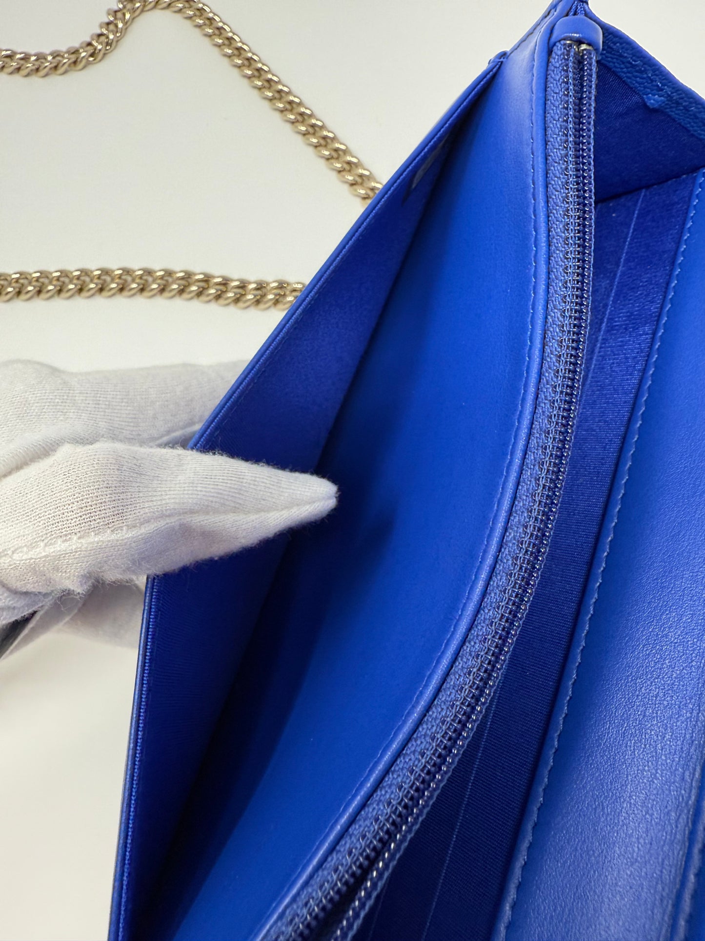 Chanel Boy Caviar Wallet On Chain Electric Royal Blue