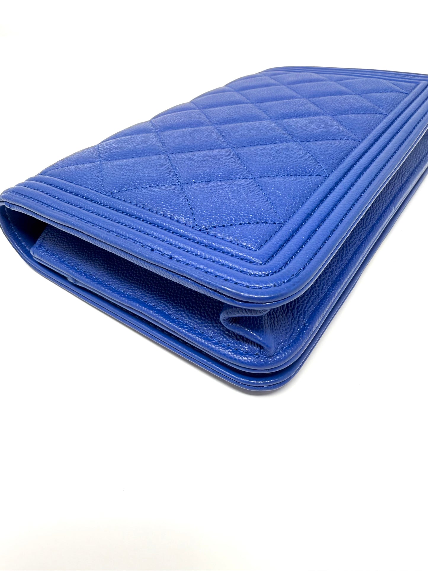 Chanel Boy Caviar Wallet On Chain Electric Royal Blue