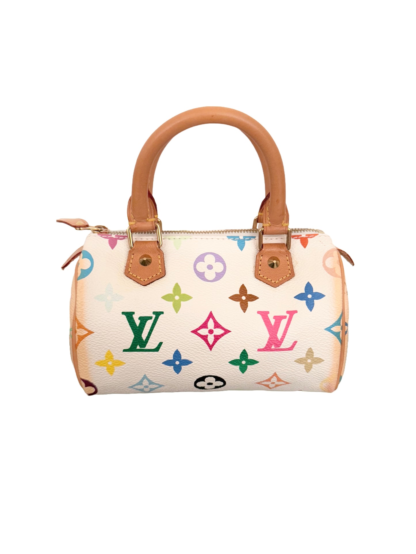 Louis Vuitton Takashi Murakami Mini HL Speedy Nano Multicolor White