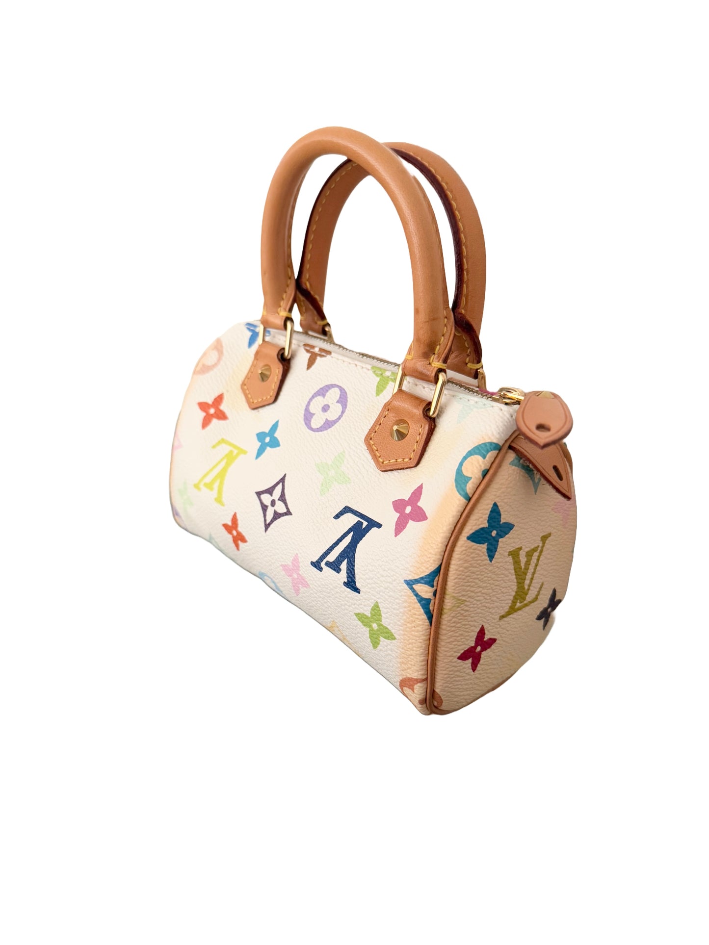 Louis Vuitton Takashi Murakami Mini HL Speedy Nano Multicolor White