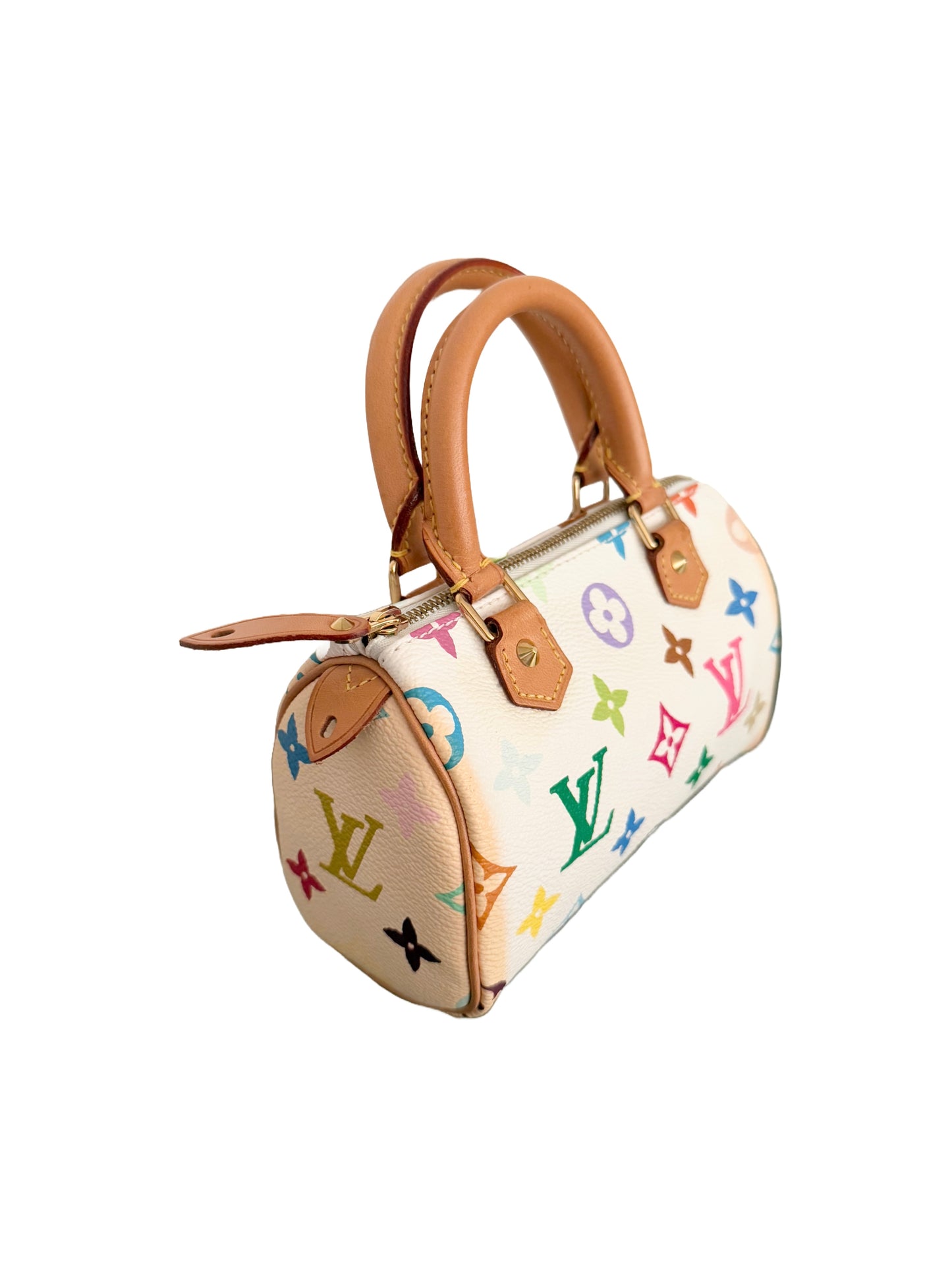 Louis Vuitton Takashi Murakami Mini HL Speedy Nano Multicolor White