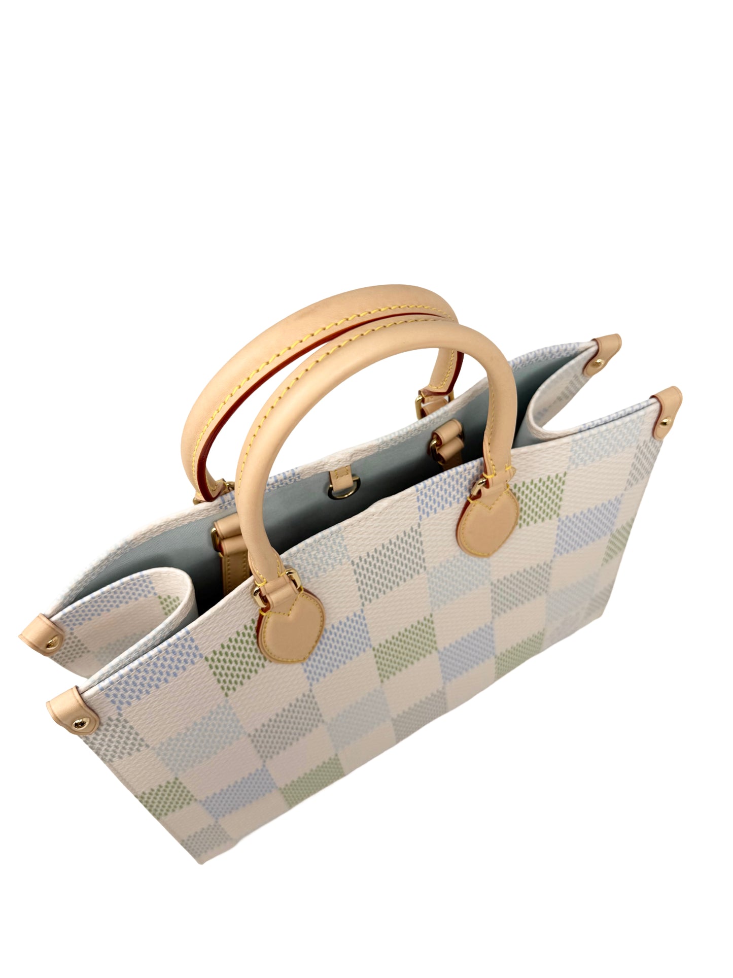 Louis Vuitton OnTheGo MM Damierlicious Damier Pistache Multicolor Blue Green