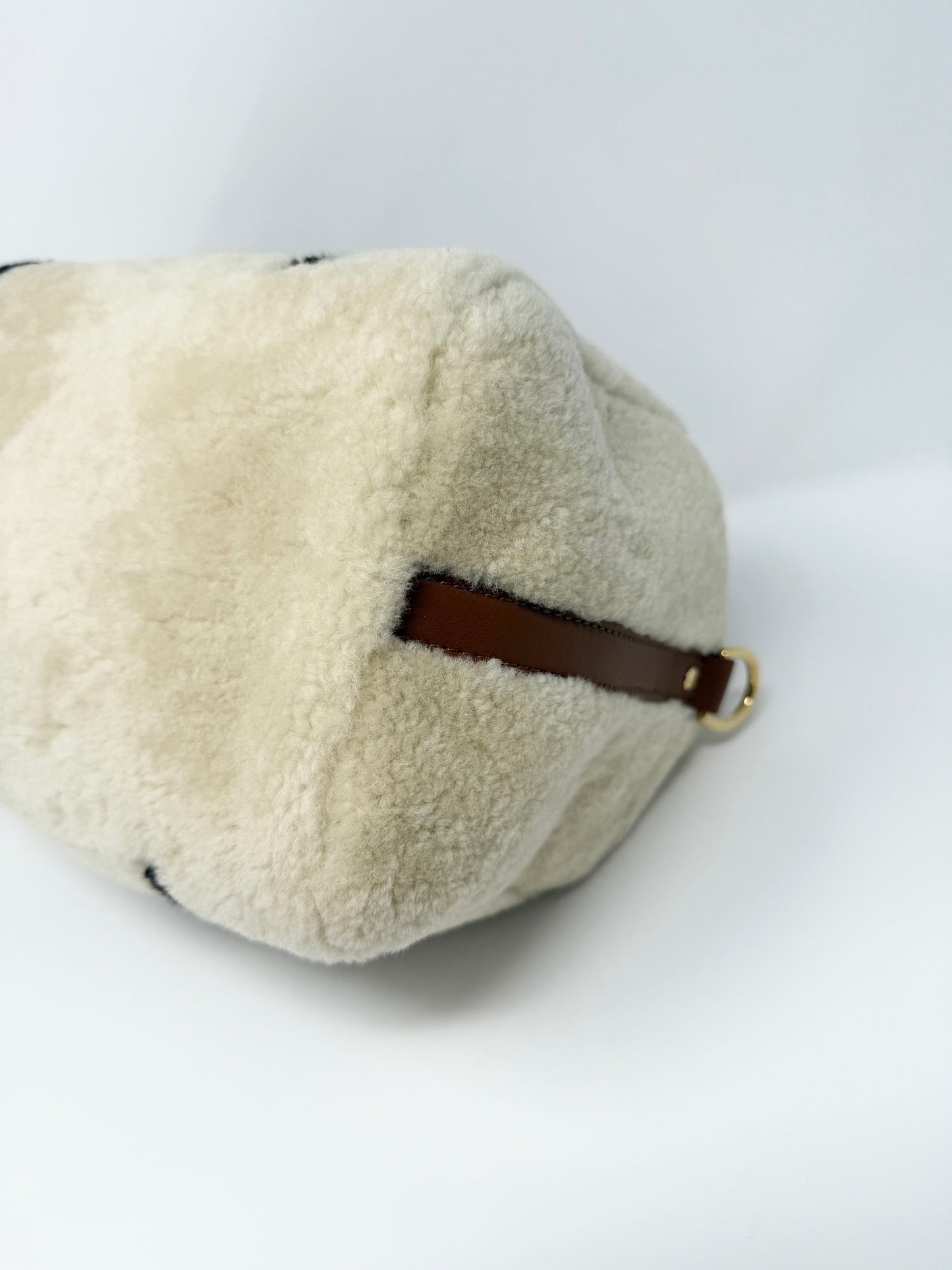 Louis Vuitton Speedy 25 Teddy Fleece Shearling Monogram Giant Cream Brown