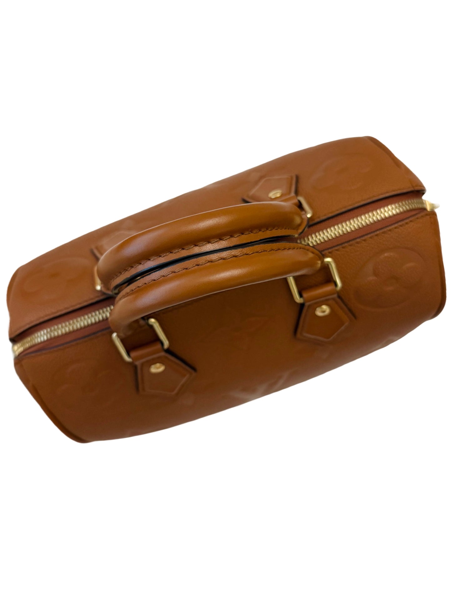 Louis Vuitton Speedy 25 Bandoliere Cognac Brown Handbag Giant Monogram