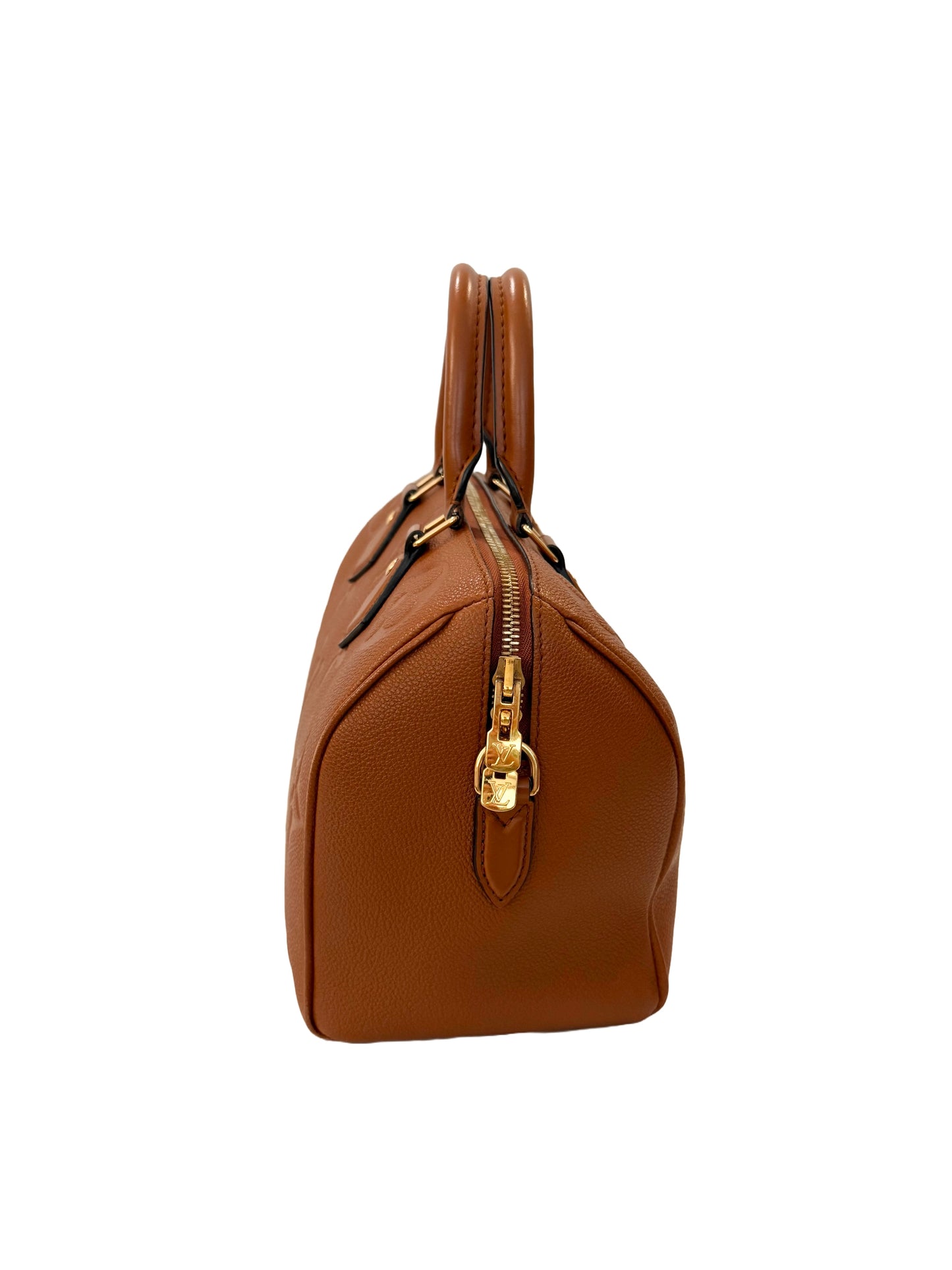 Louis Vuitton Speedy 25 Bandoliere Cognac Brown Handbag Giant Monogram