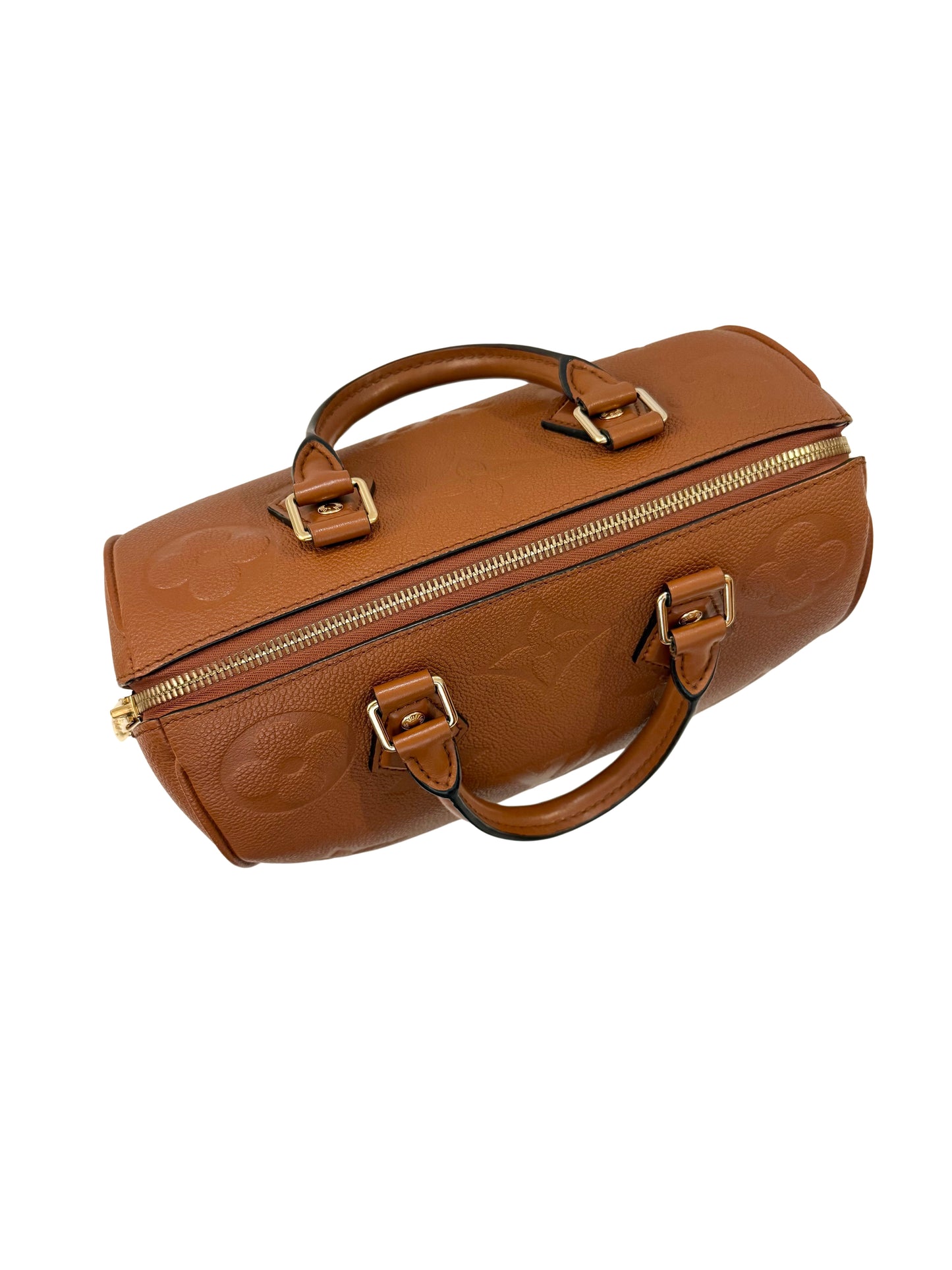 Louis Vuitton Speedy 25 Bandoliere Cognac Brown Handbag Giant Monogram