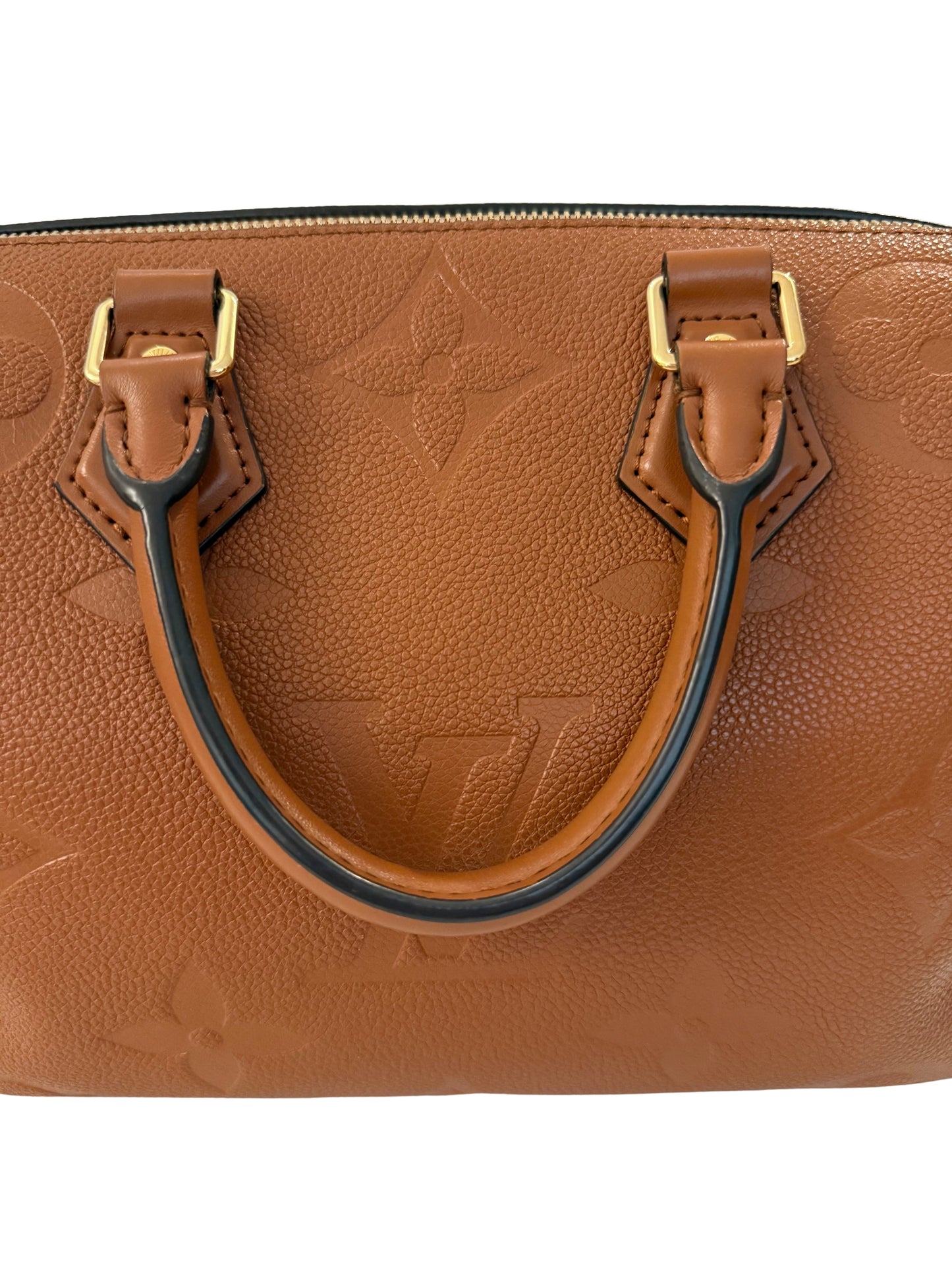 Louis Vuitton Speedy 25 Bandoliere Cognac Brown Handbag Giant Monogram