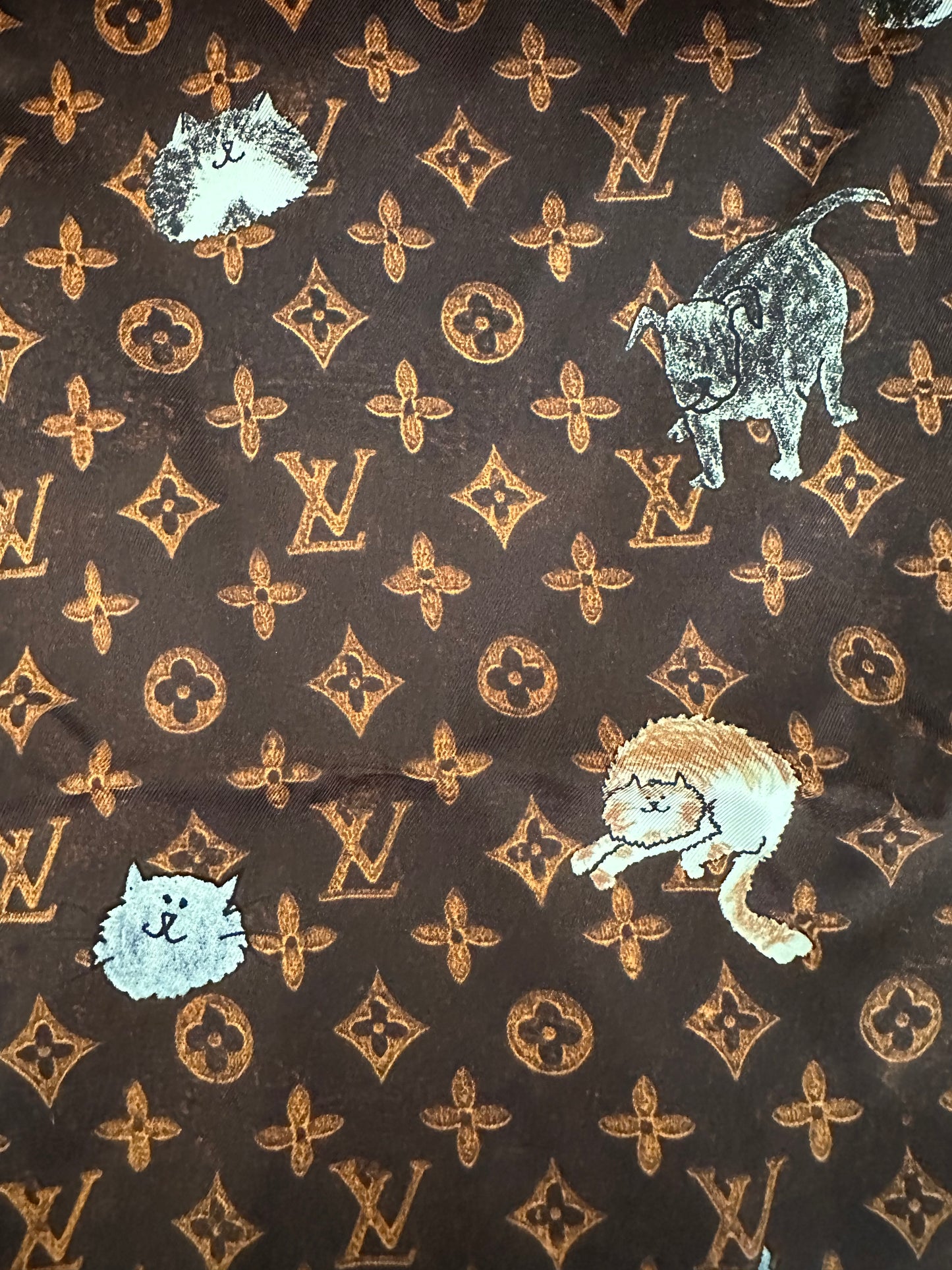 Louis Vuitton Grace Coddington Catogram Silk Scarf