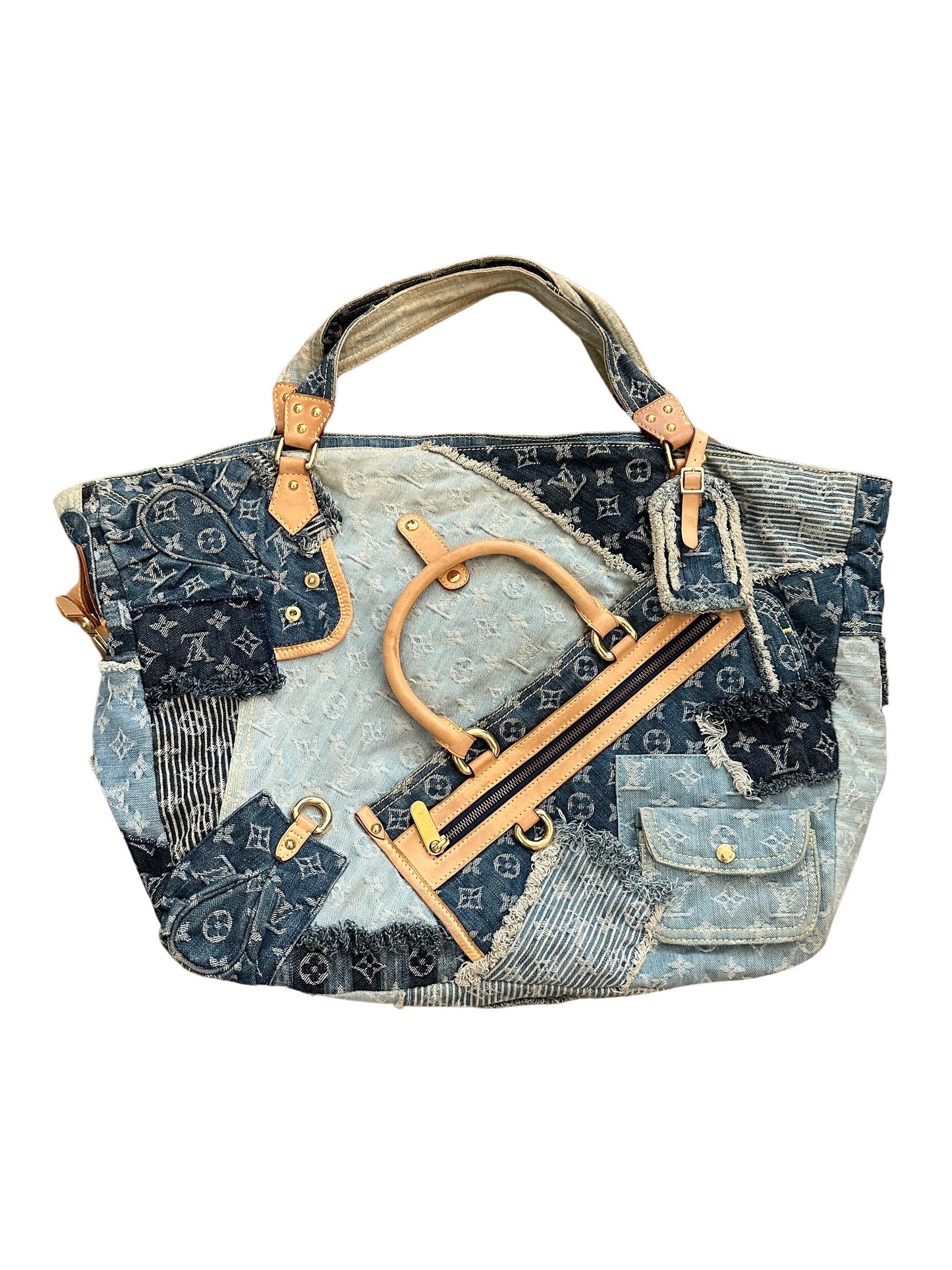 Louis Vuitton Monogram Denim Patchwork Cabby Tote