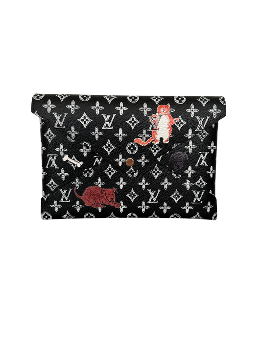 Louis Vuitton Grace Coddington Catogram Trunk Kirigami Envelope Clutch GM Black