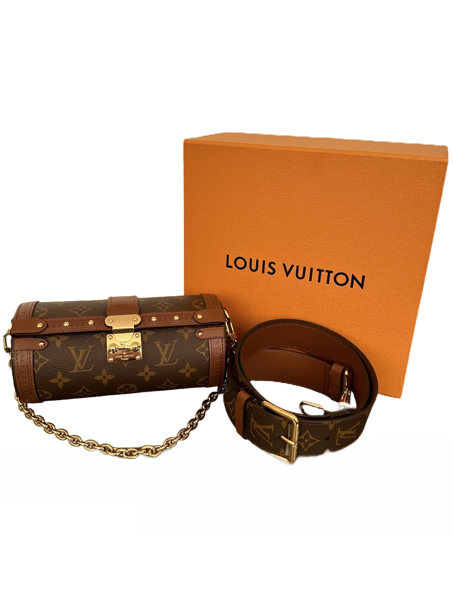 Louis Vuitton Papillon Trunk Monogram Chain Crossbody Bag