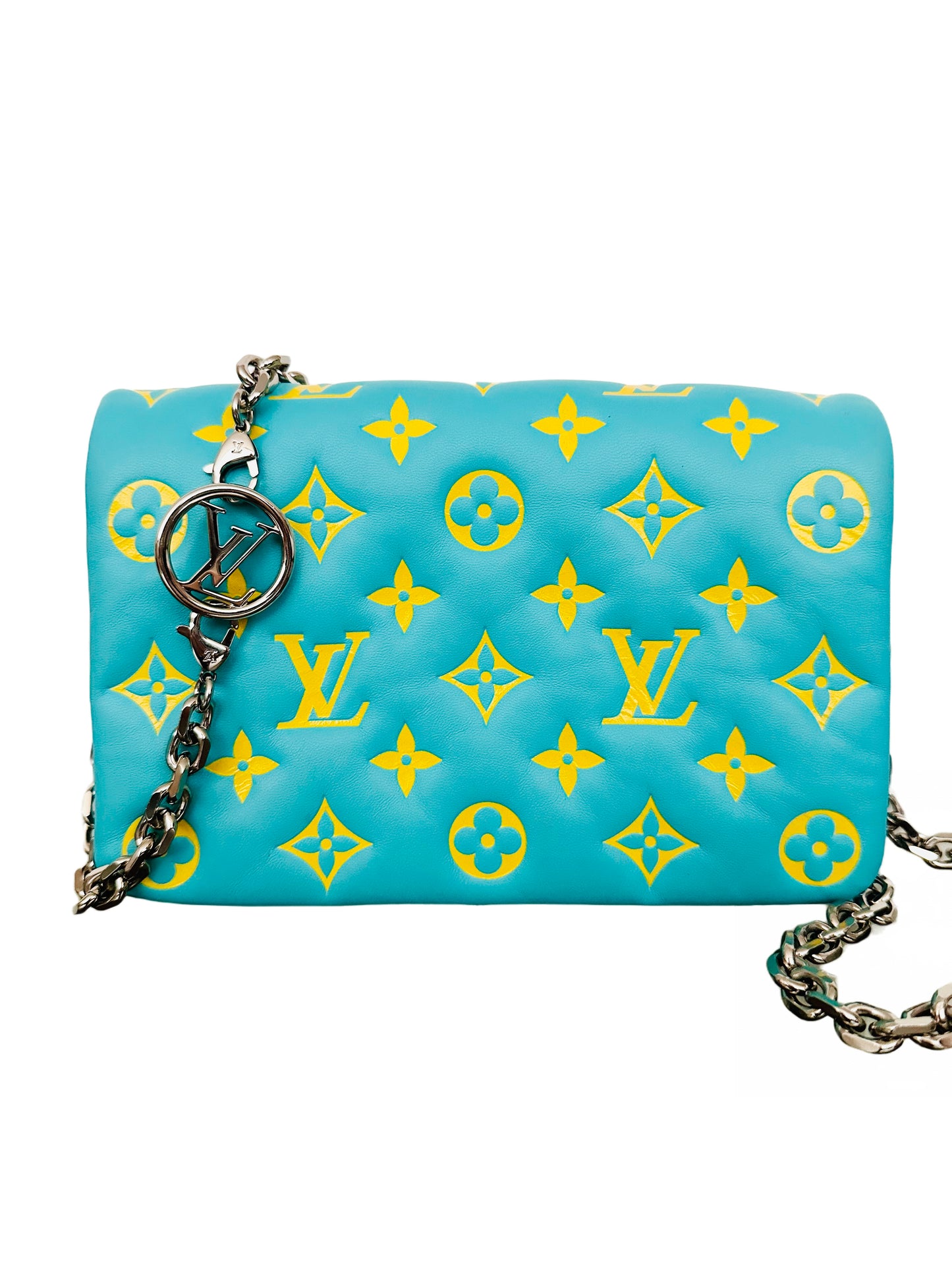 Louis Vuitton Monogram Embossed Lambskin Pochette Coussin Menthe Jaune