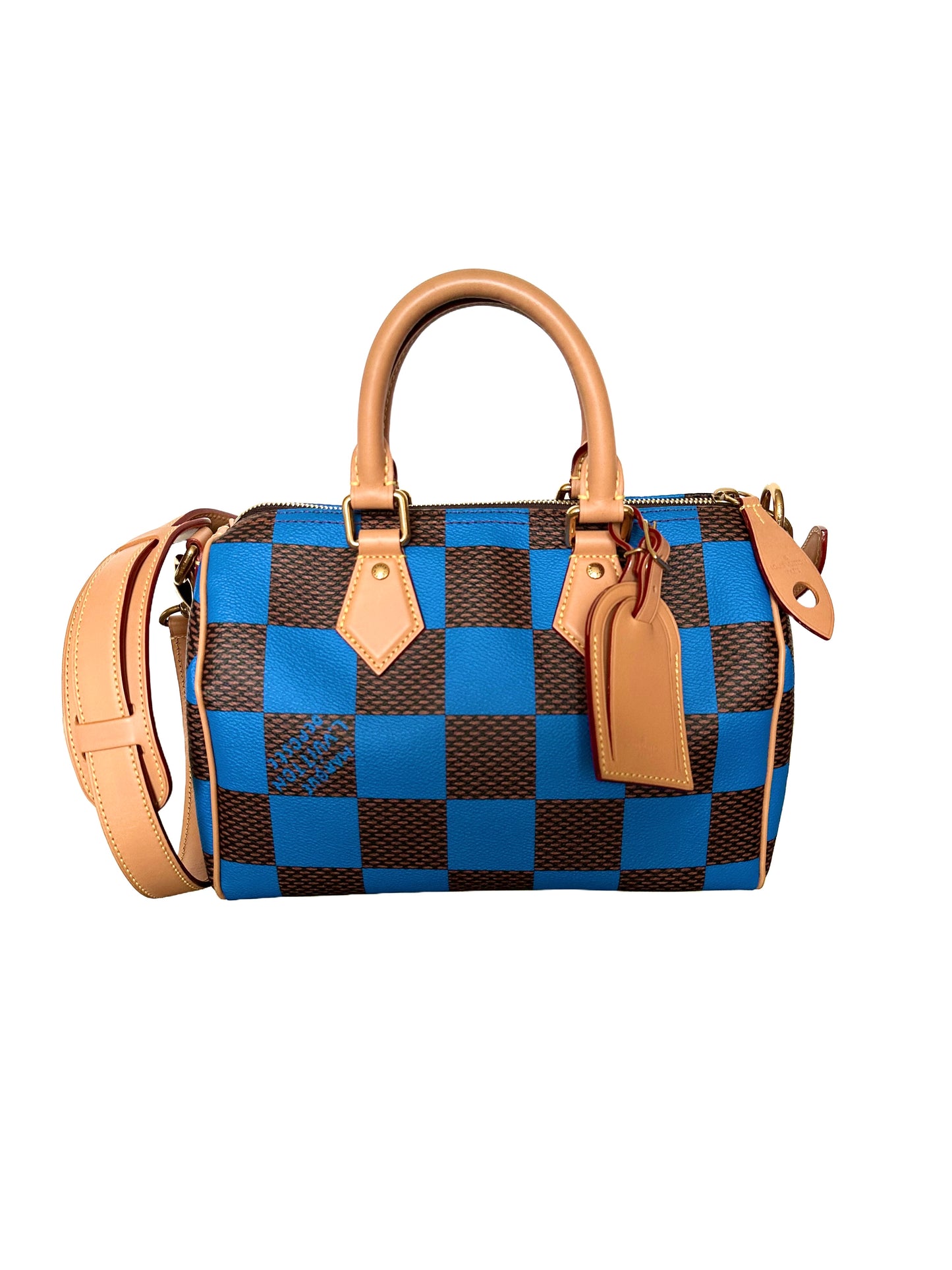 Louis Vuitton Pharrell Damier Pop Speedy Bandouliere 25 Blue