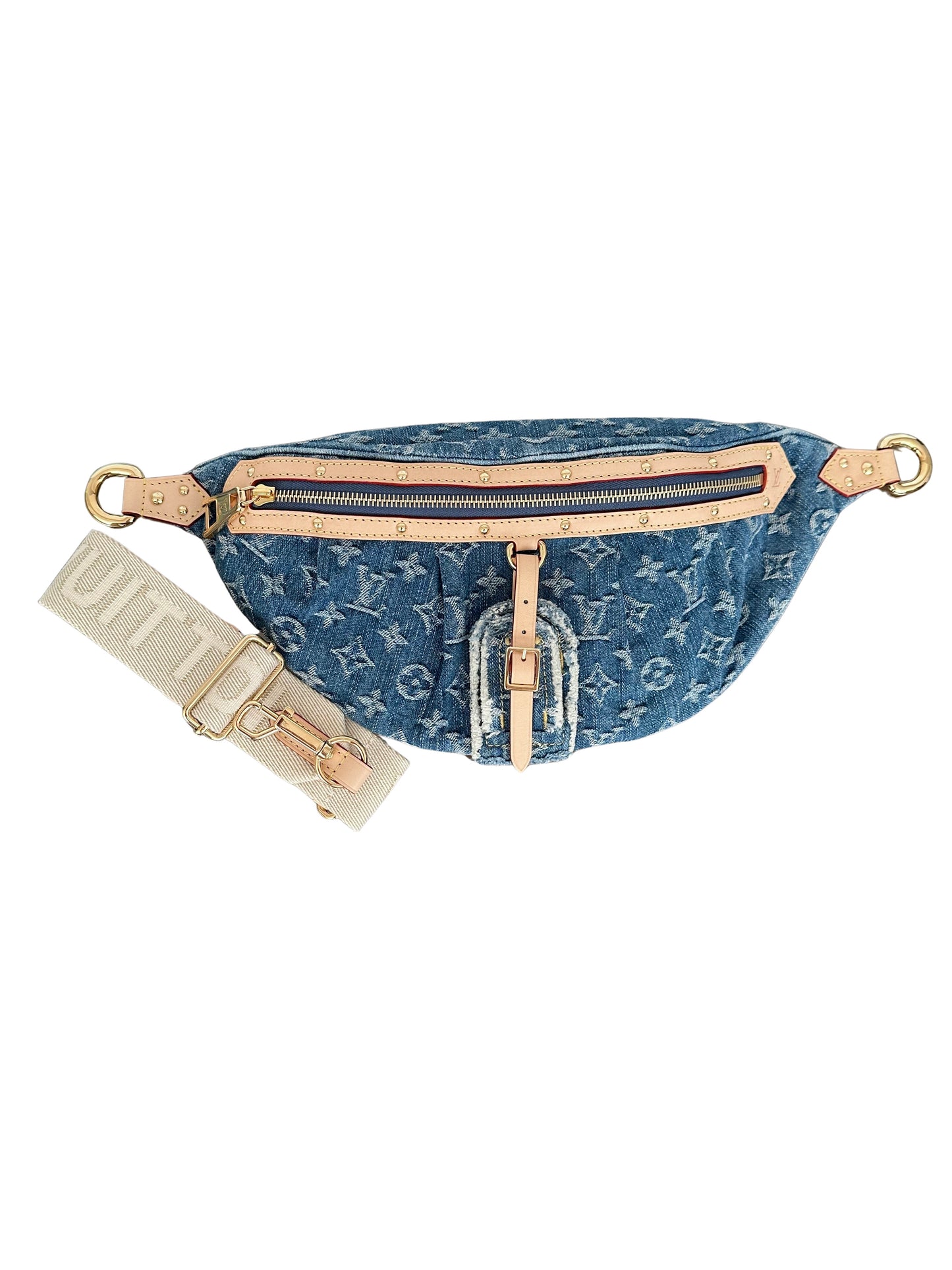 Louis Vuitton High Rise Monogram Denim Bag Bumbag M46837