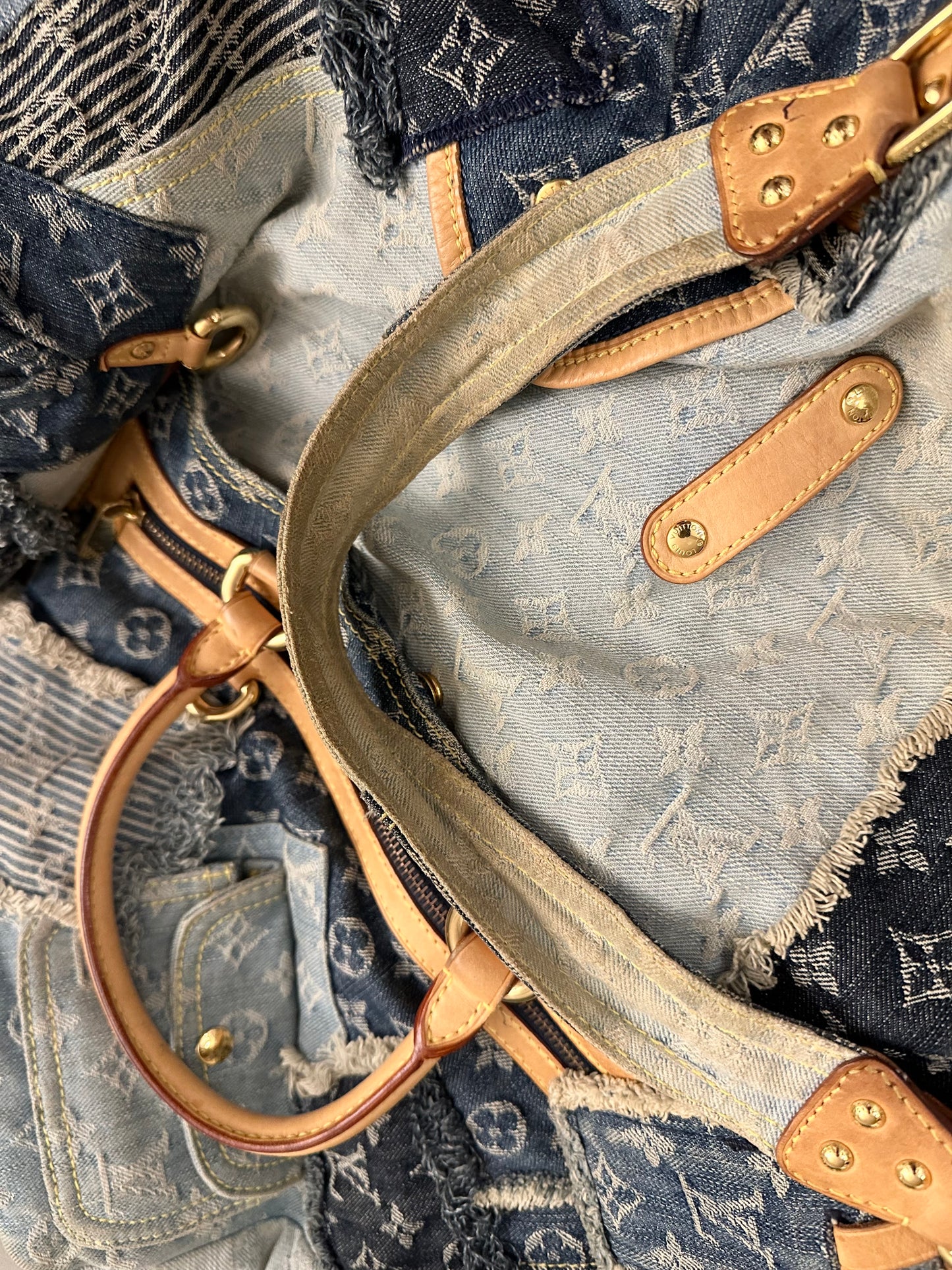 Louis Vuitton Monogram Denim Patchwork Cabby Tote