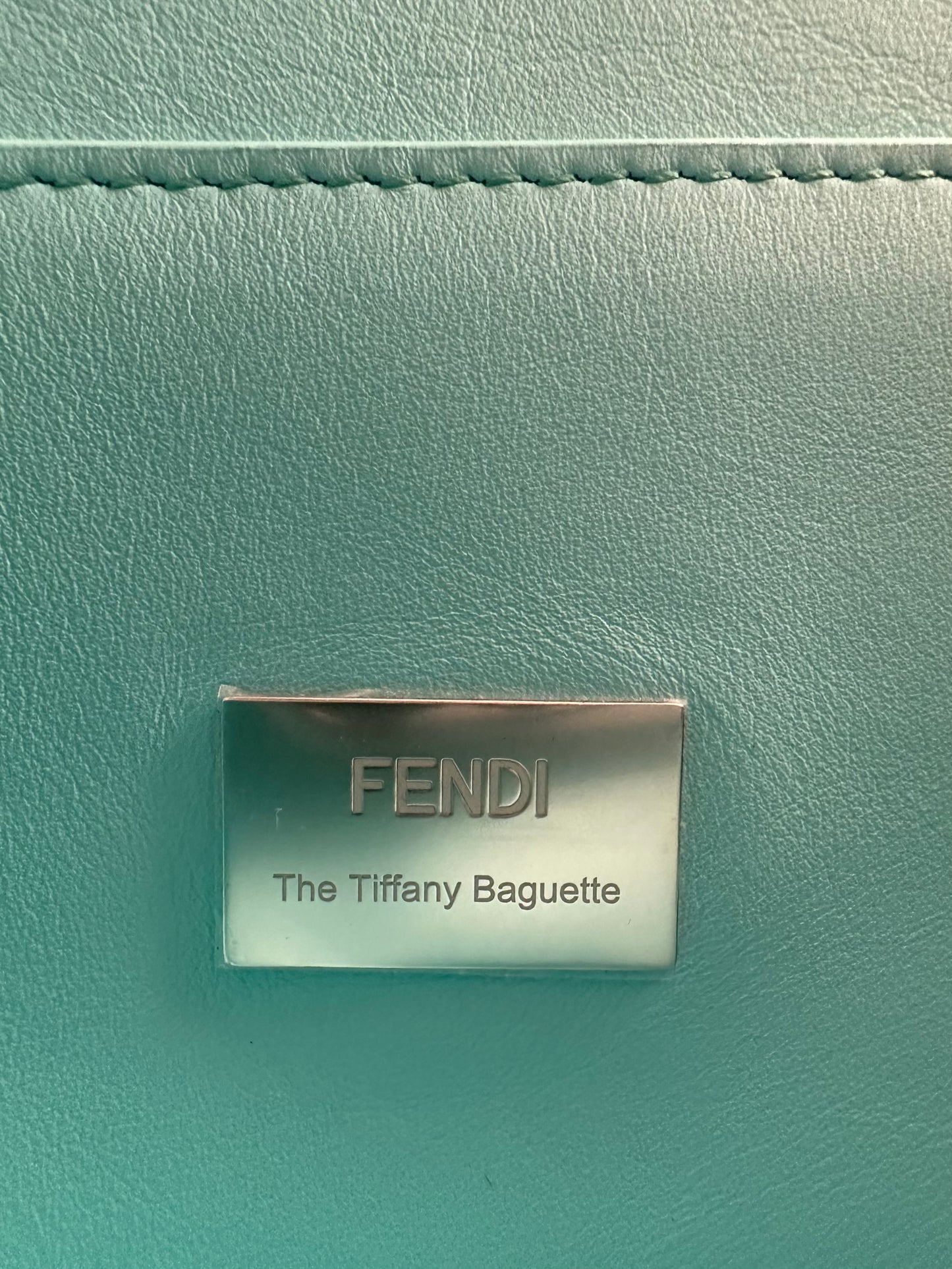 Tiffany x FENDI Medium Baguette in Tiffany Blue Leather and Sterling Silver