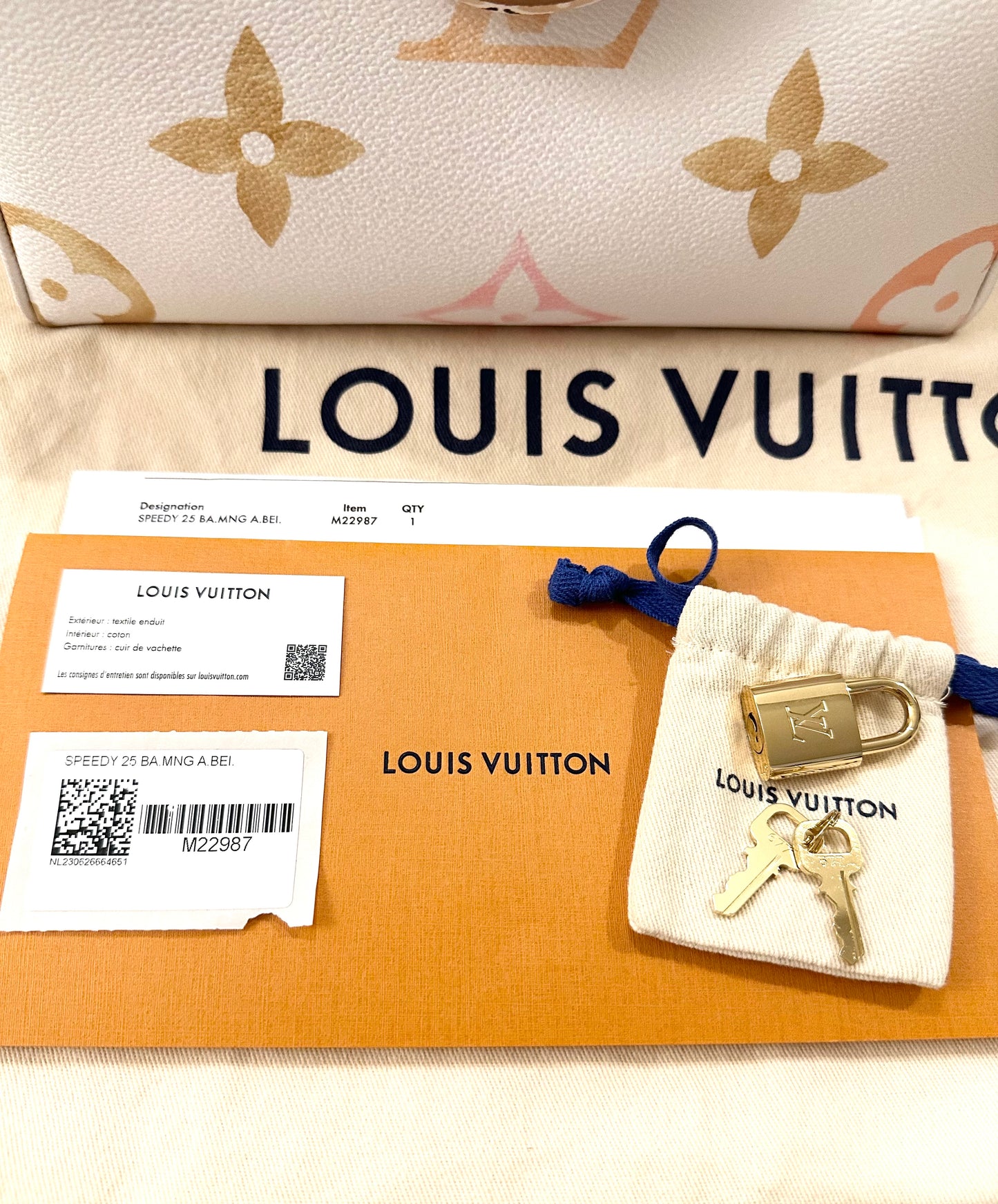 Louis Vuitton By The Pool Speedy Bandouliere 25 Beige Cream Neutral