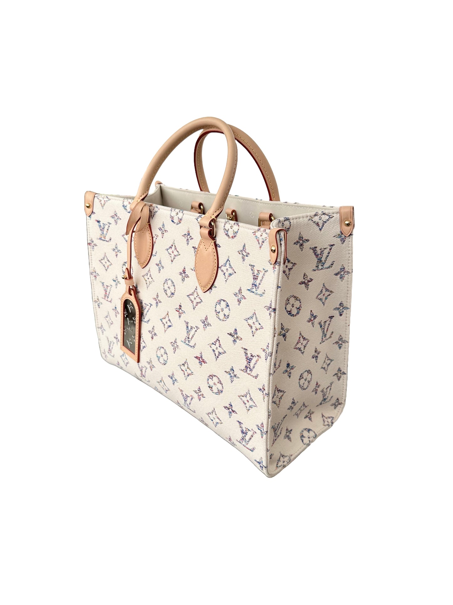 Louis Vuitton OnTheGo MM Cream Multicolor Rainbow Nautical