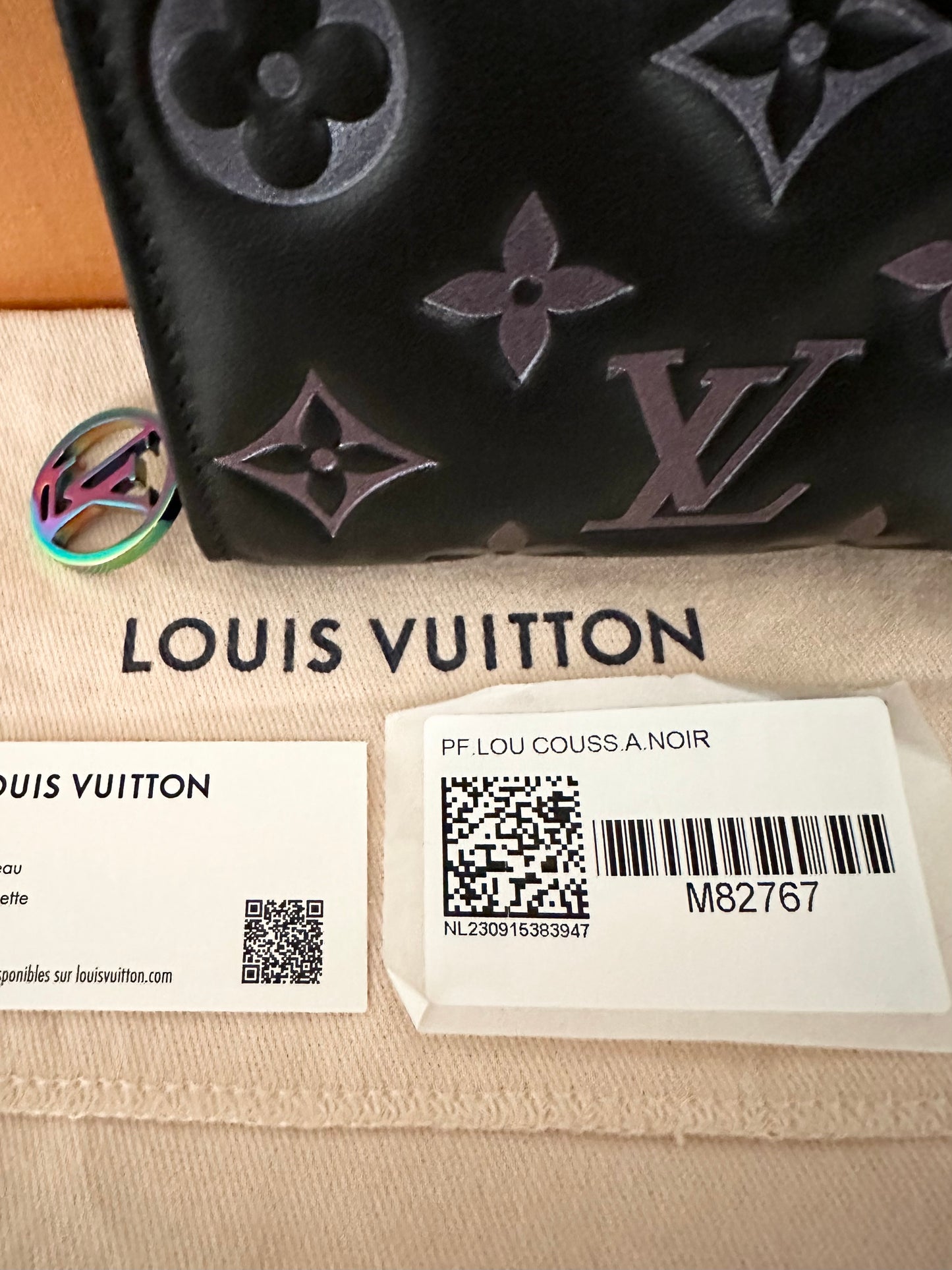 Louis Vuitton LV Ski Monogram Iridescent Black Lambskin Lou Wallet