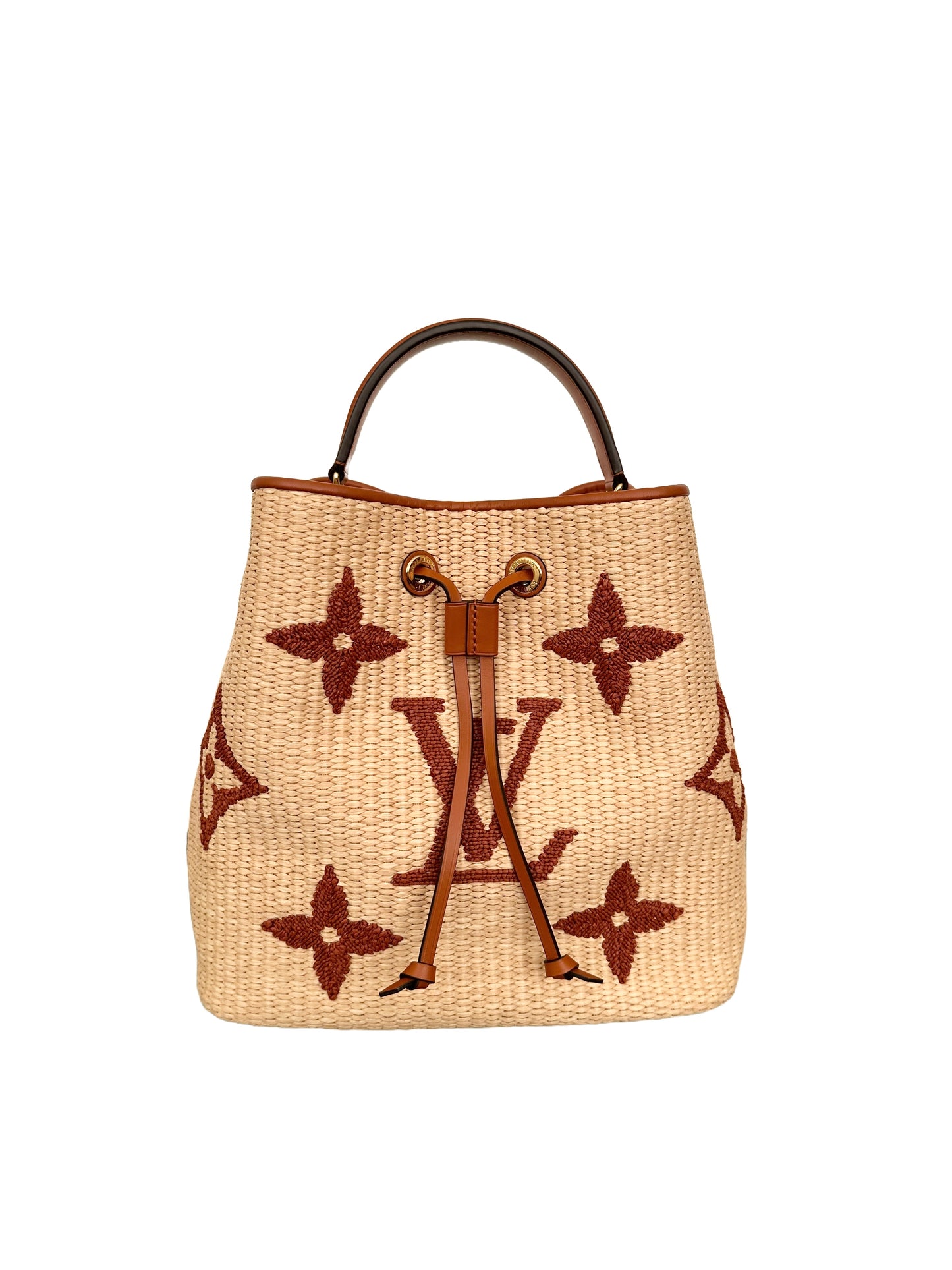 Louis Vuitton By The Pool NeoNoe MM Raffia Beige Brown