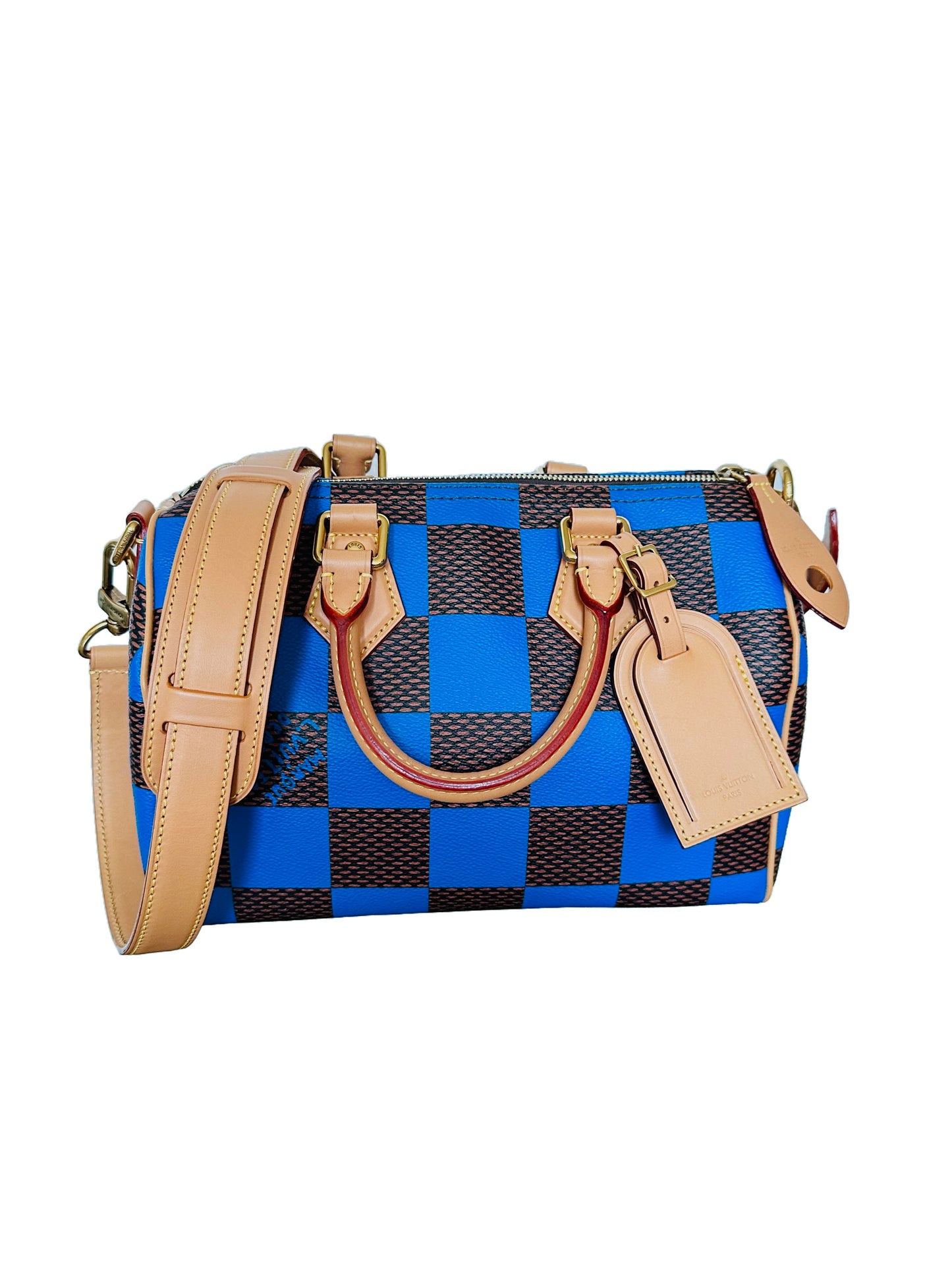 Louis Vuitton Pharrell Damier Pop Speedy Bandouliere 25 Blue