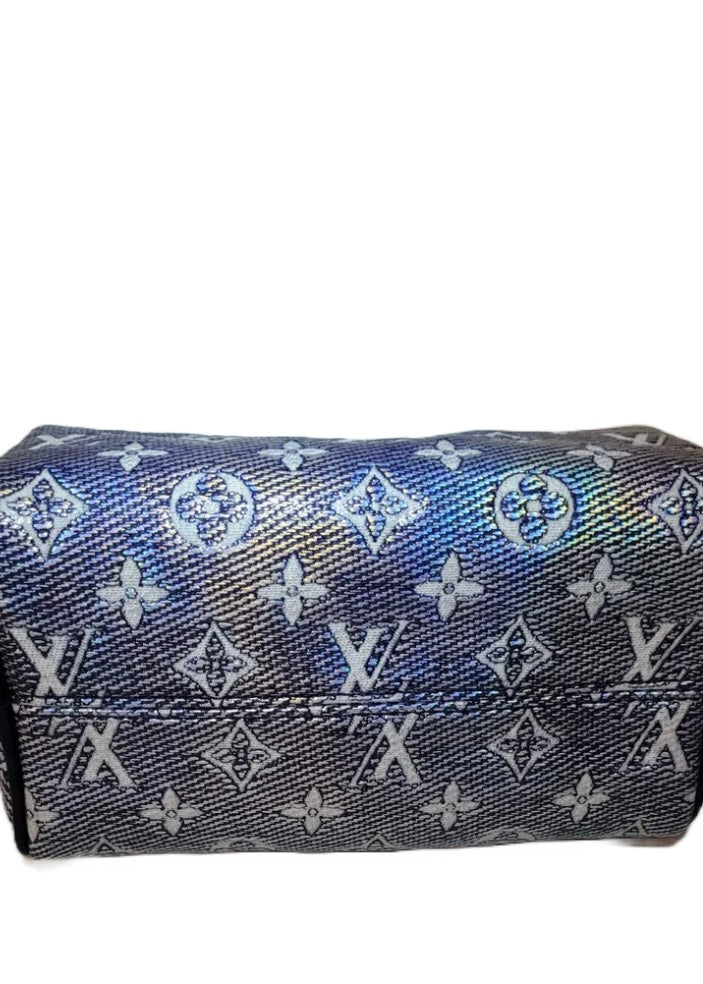 Louis Vuitton Monoglam Speedy Bandouliere 20 Iridescent Denim Blue