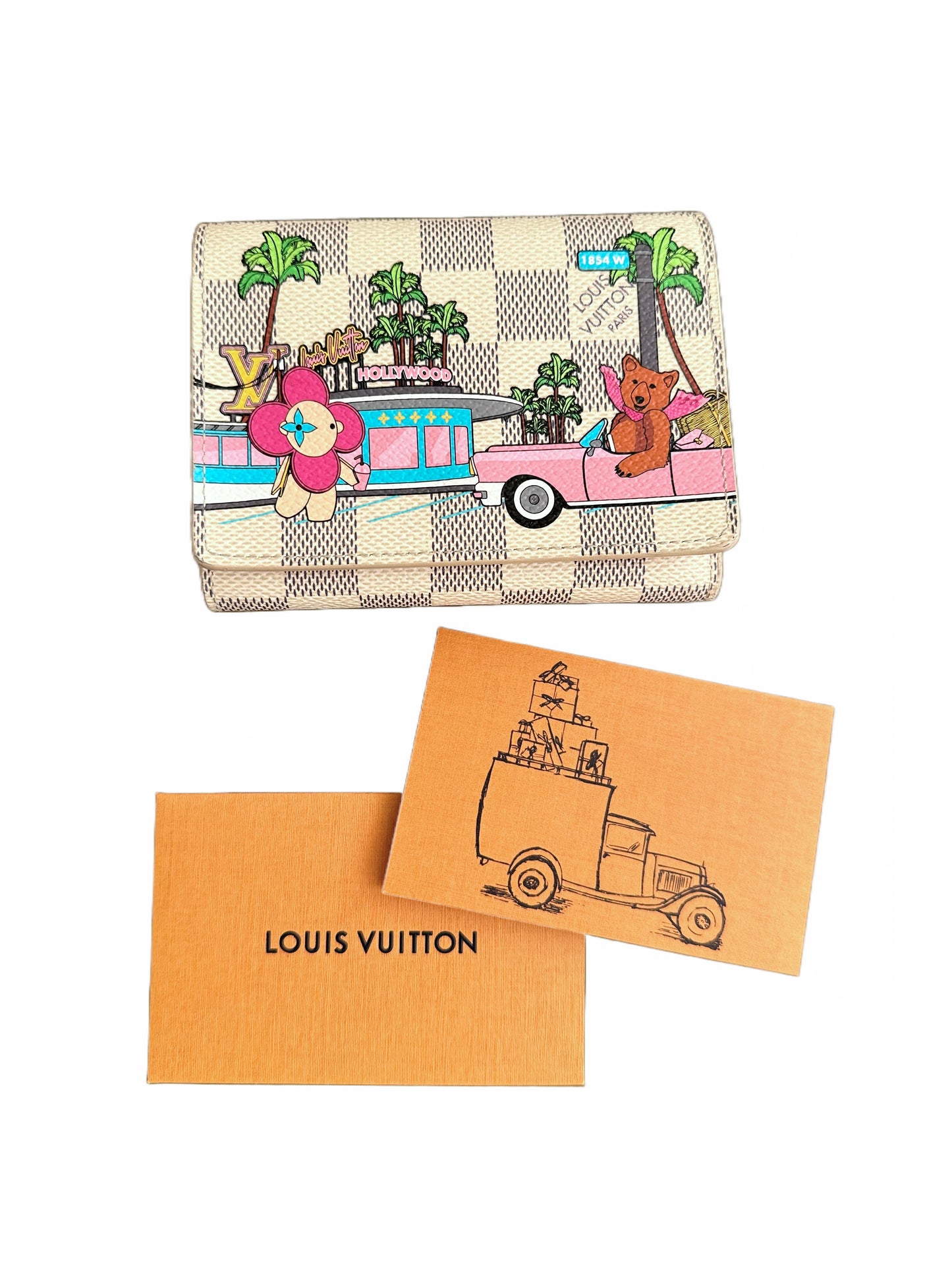 Louis Vuitton Vivienne Holiday Christmas Victorine Wallet Damier Azur Hollywood