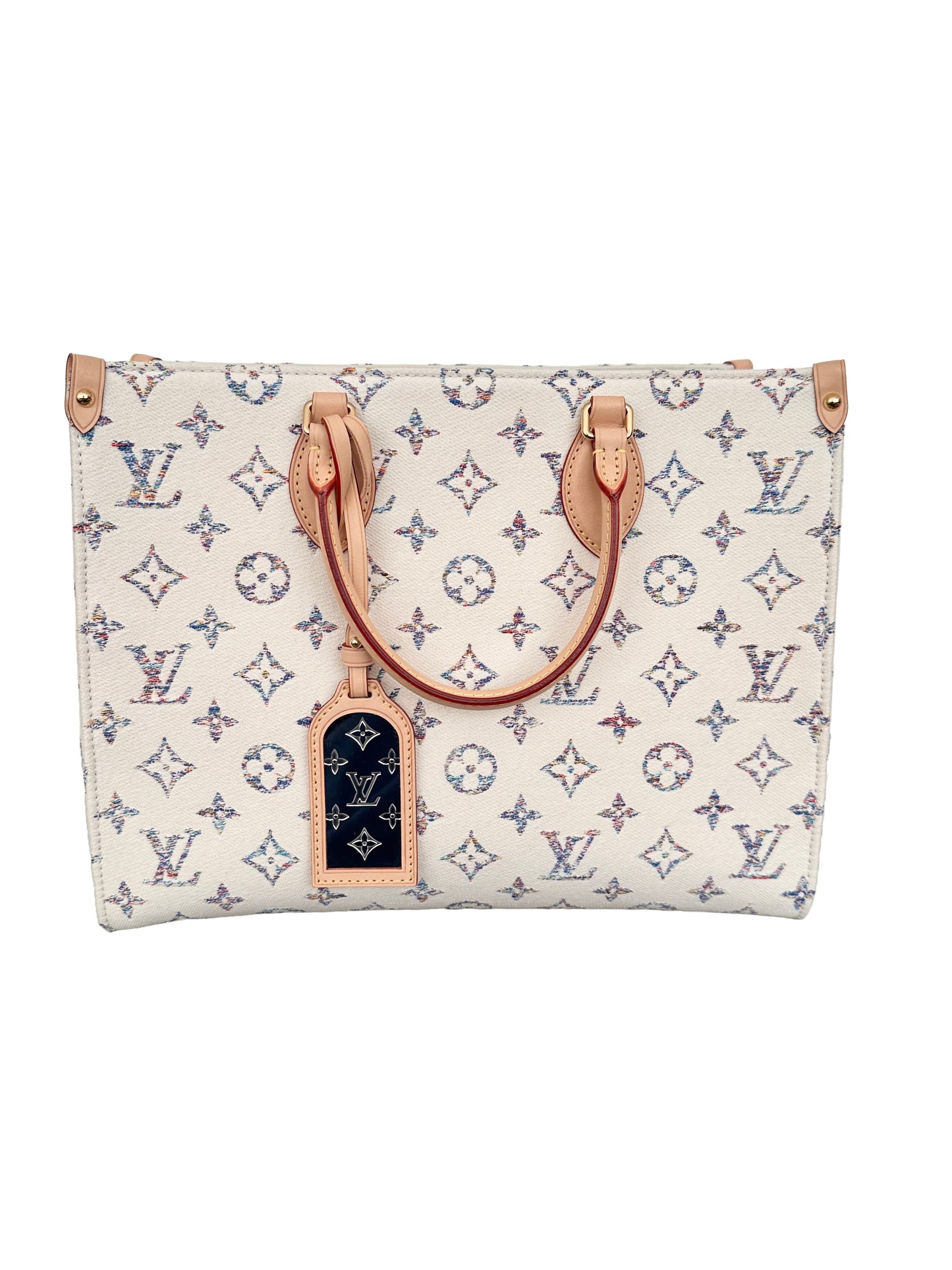 Louis Vuitton OnTheGo MM Cream Multicolor Rainbow Nautical